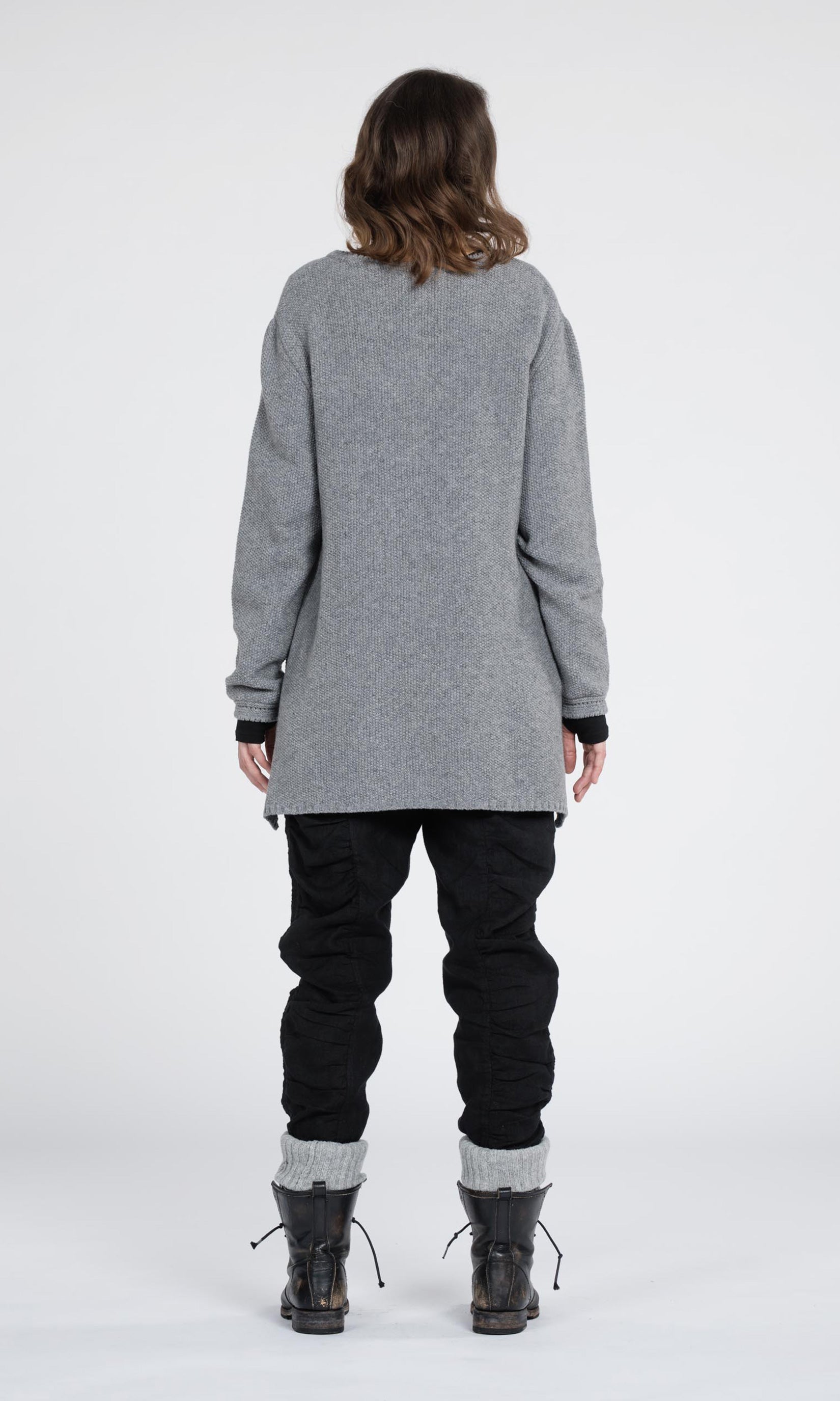 Klassische A-Linien-Strickjacke aus Wolle