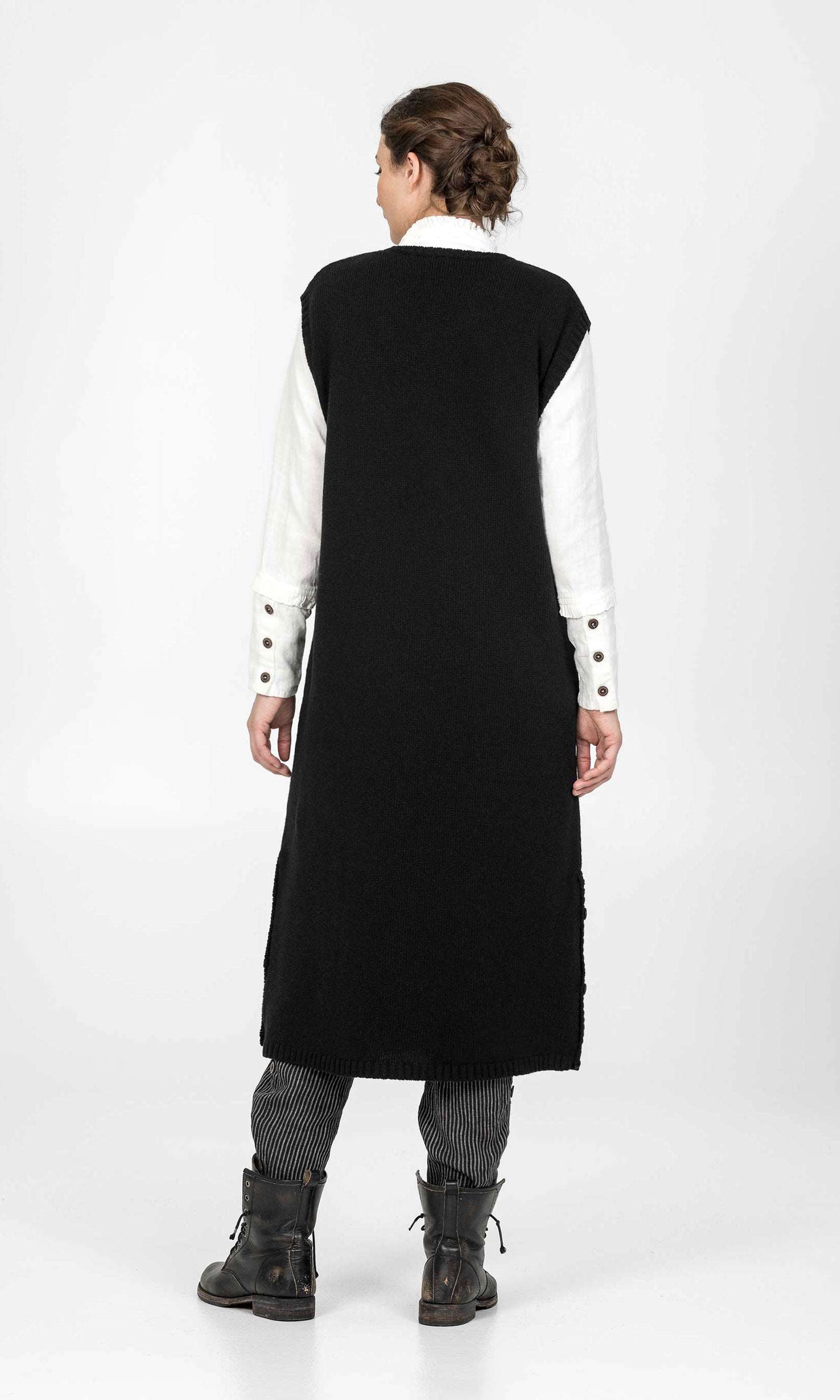 Långväst i stickad ull