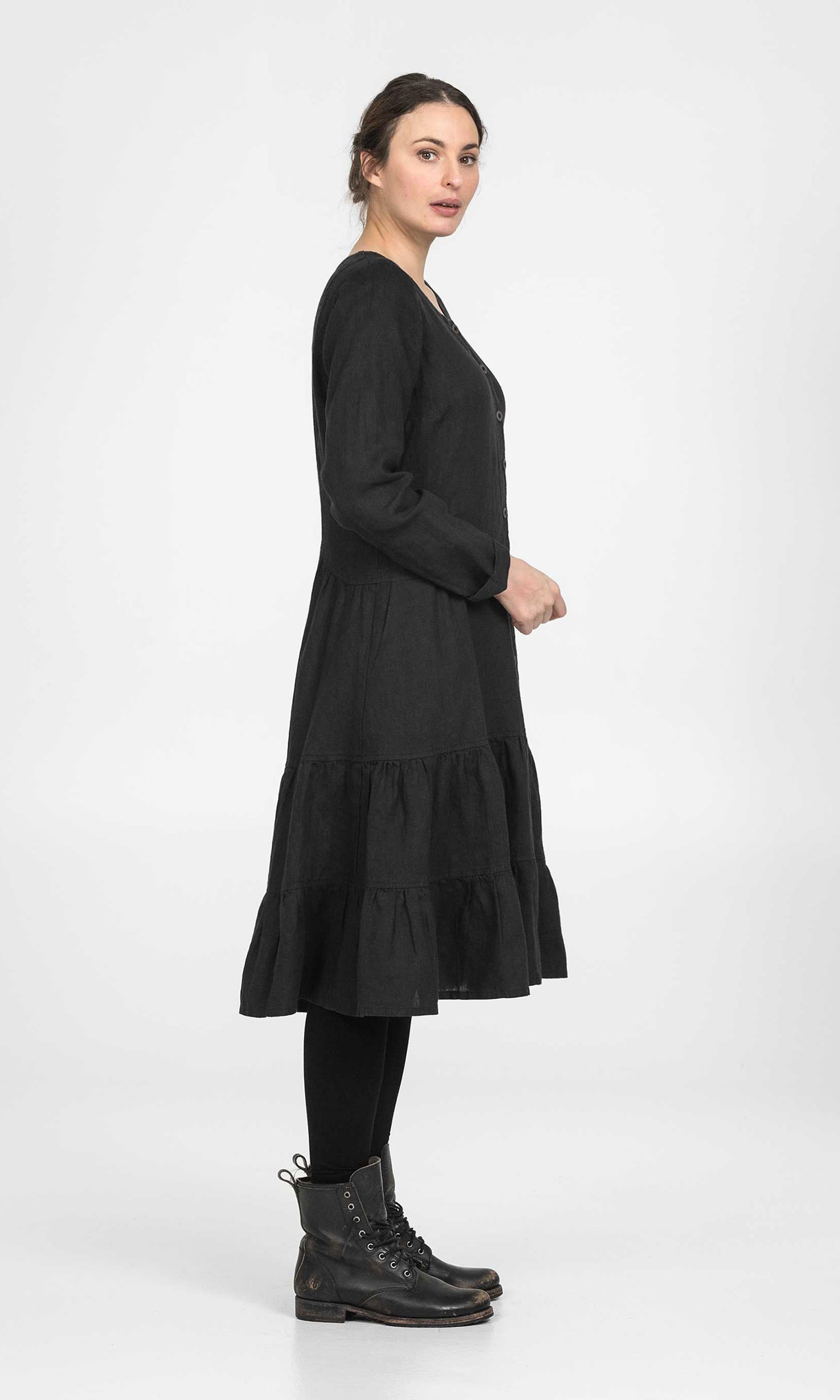 Linen coat dress with pockets