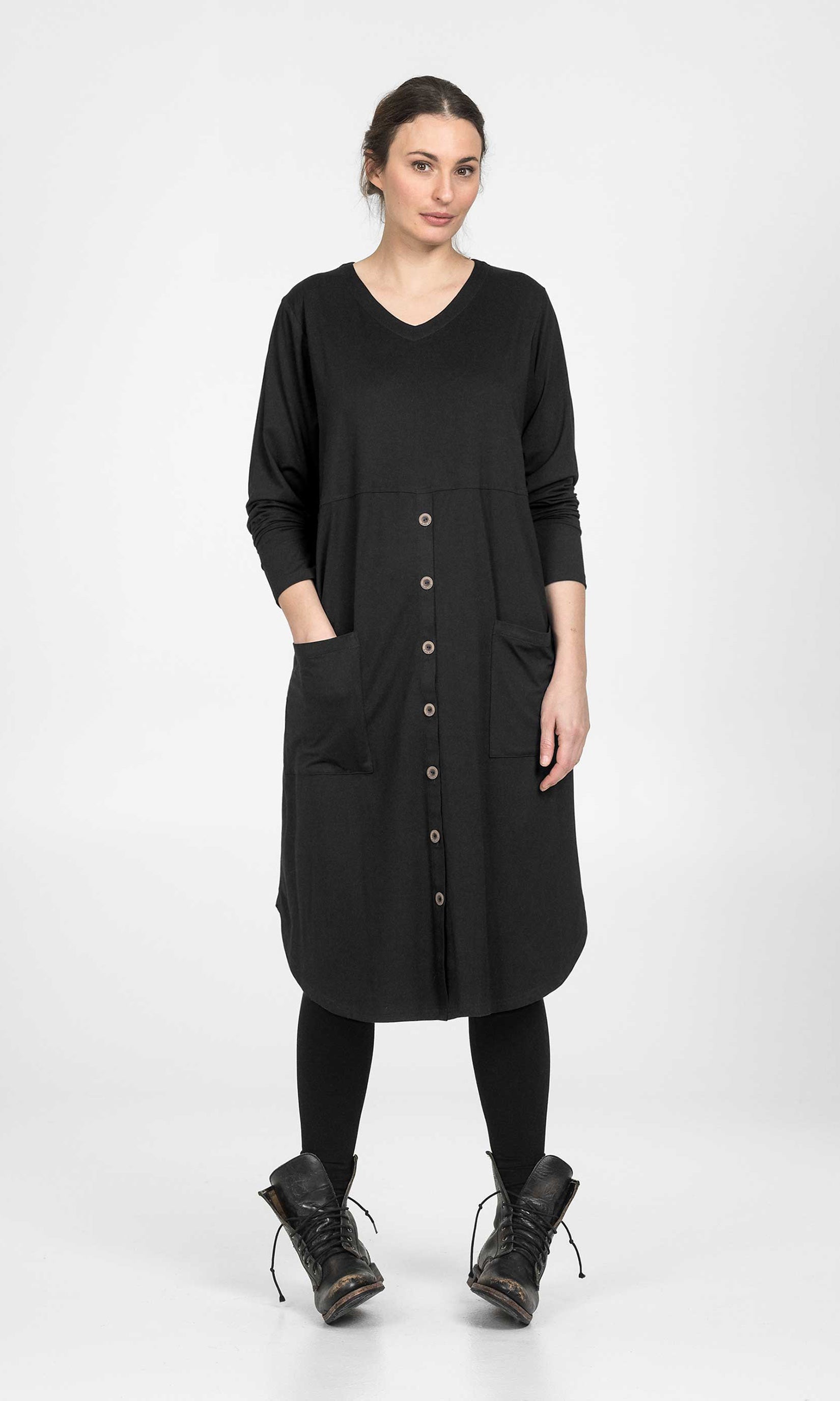 Long straight viscose dress