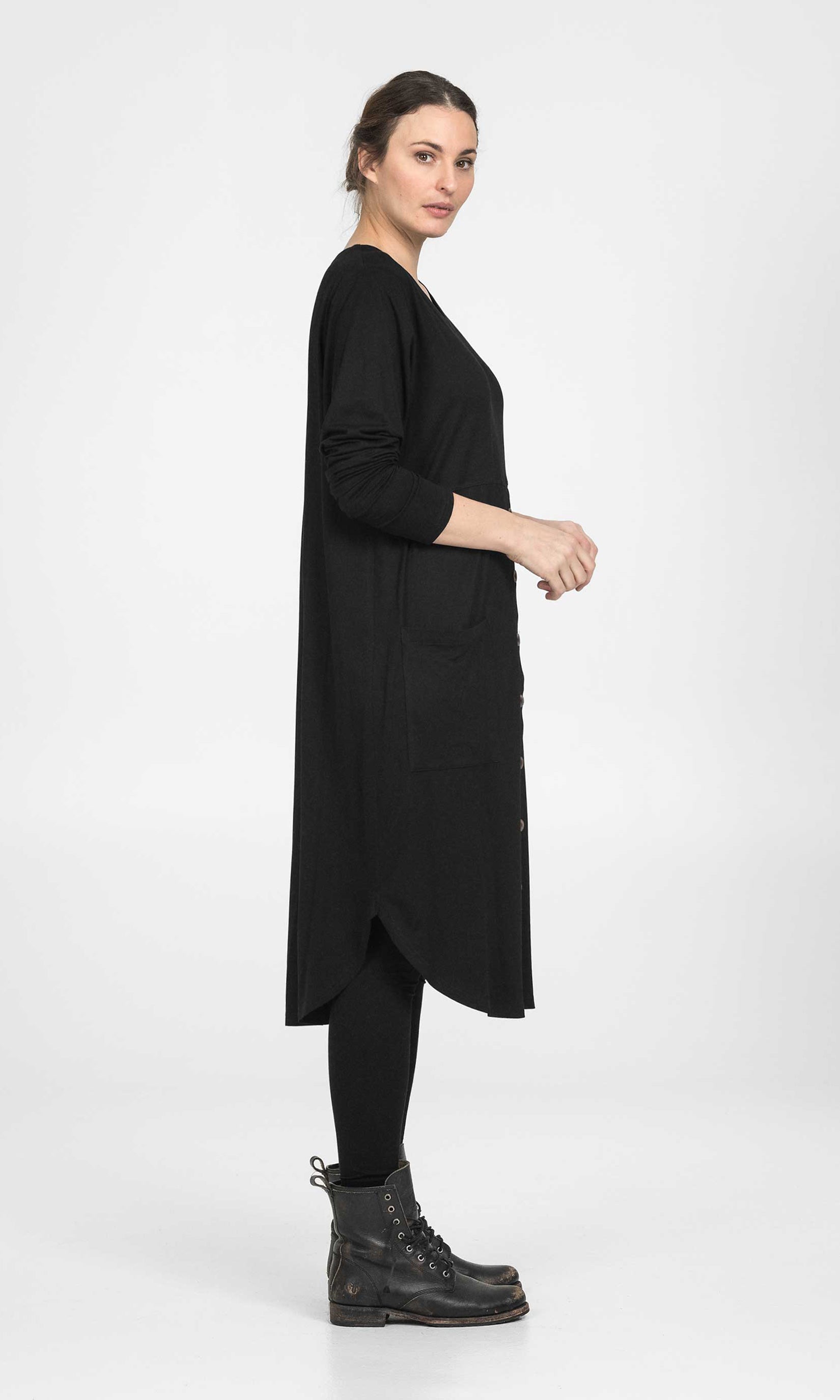 Long straight viscose dress