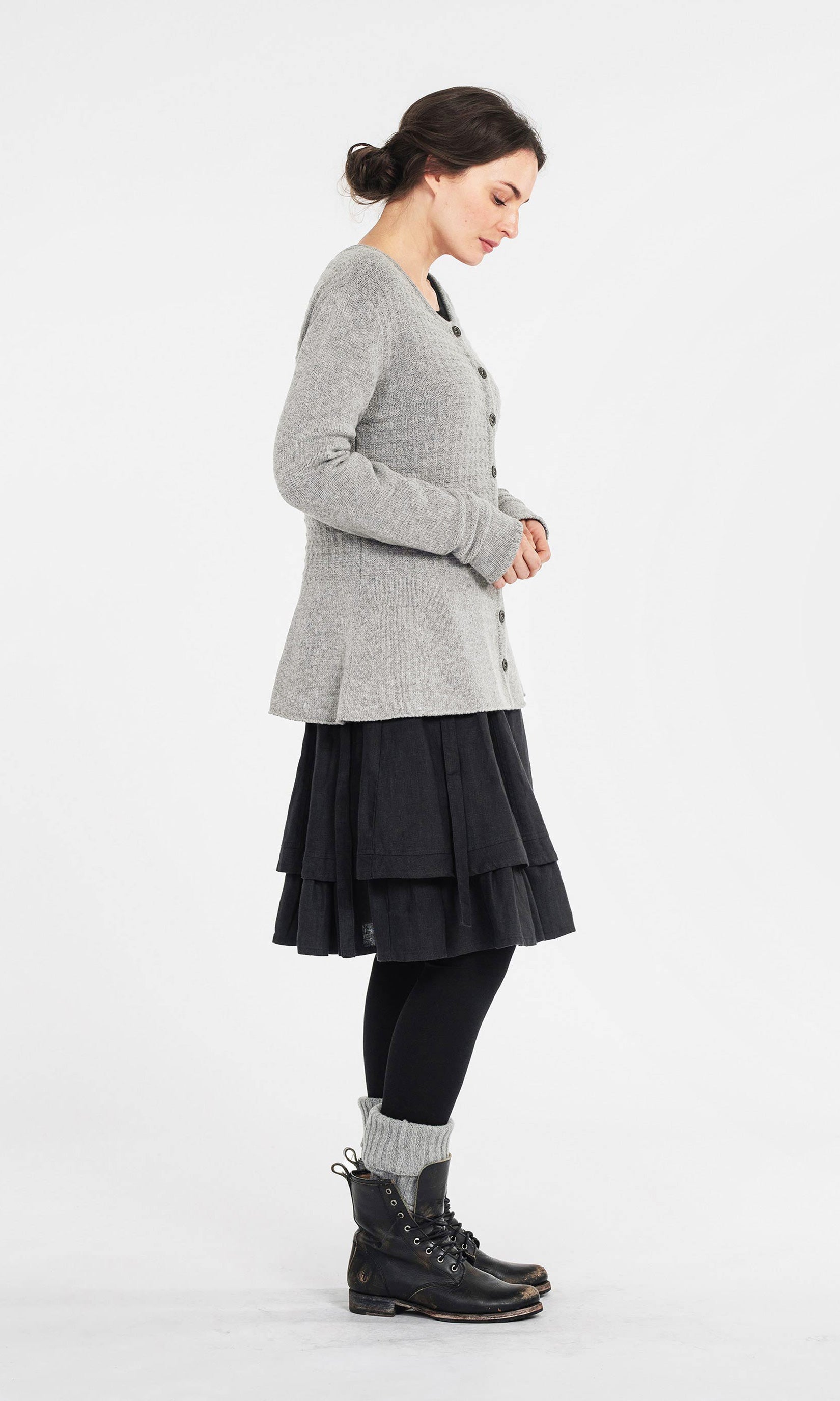 Fitted knitted wool cardigan