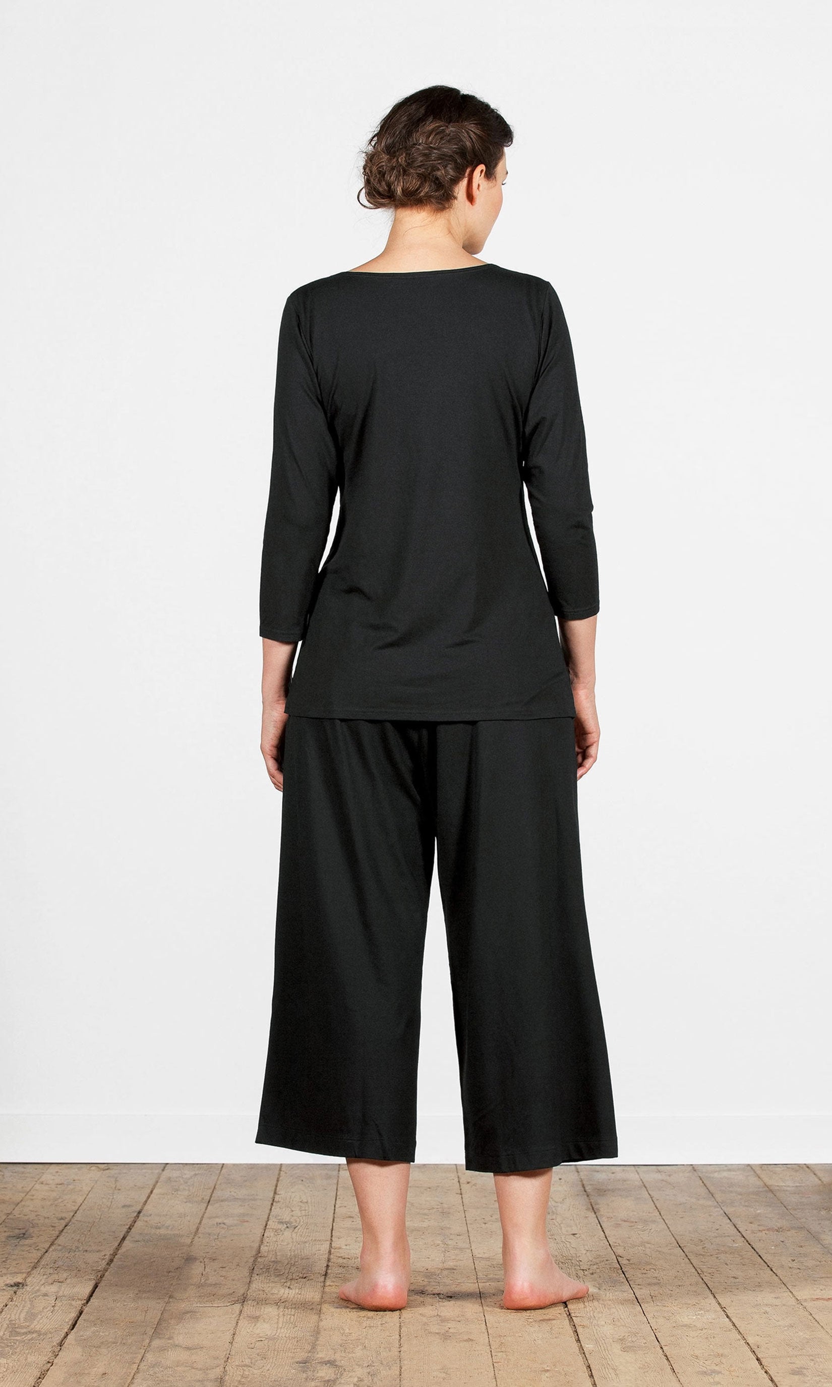 Weite gerade Caprihose aus Viskose