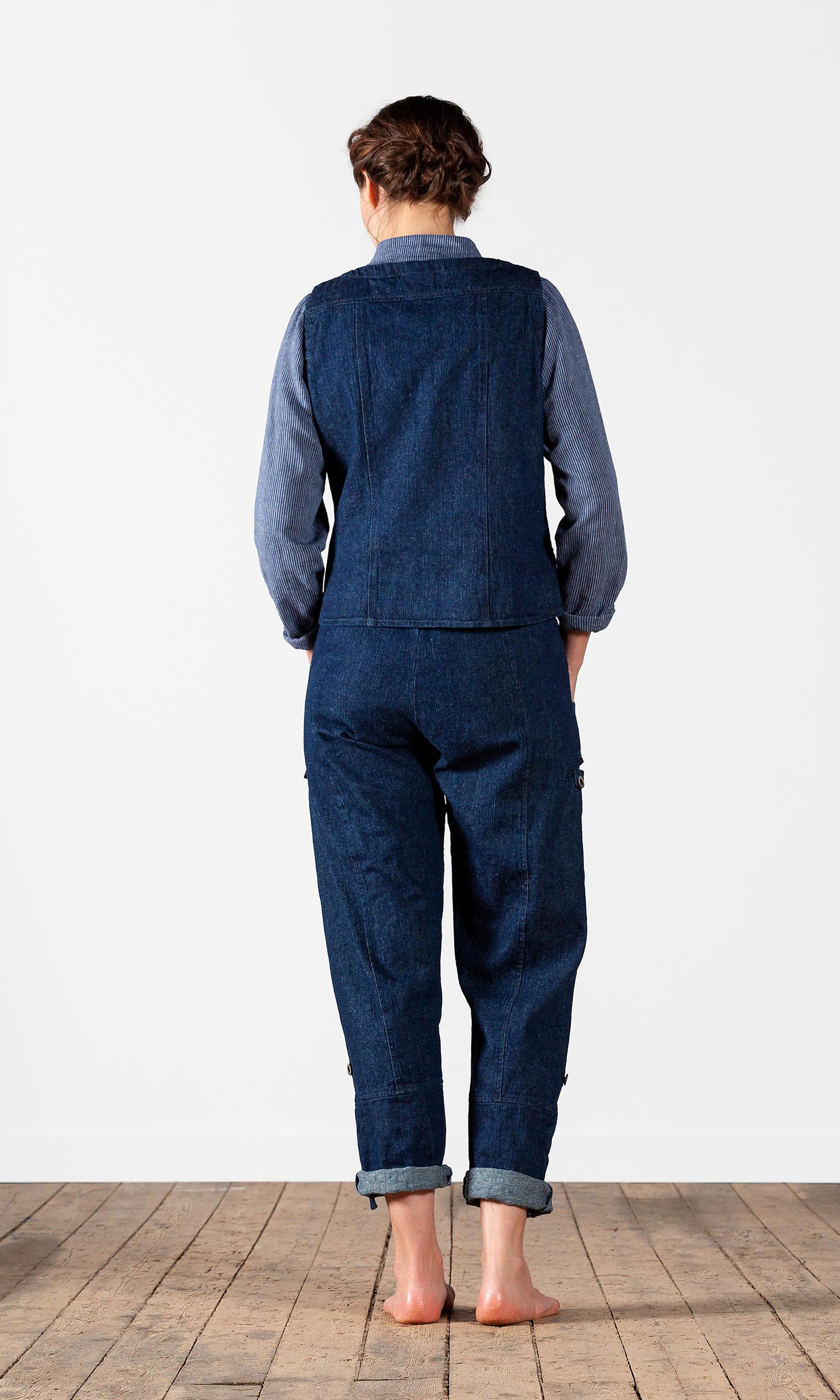 Jeansväst med raka snitt