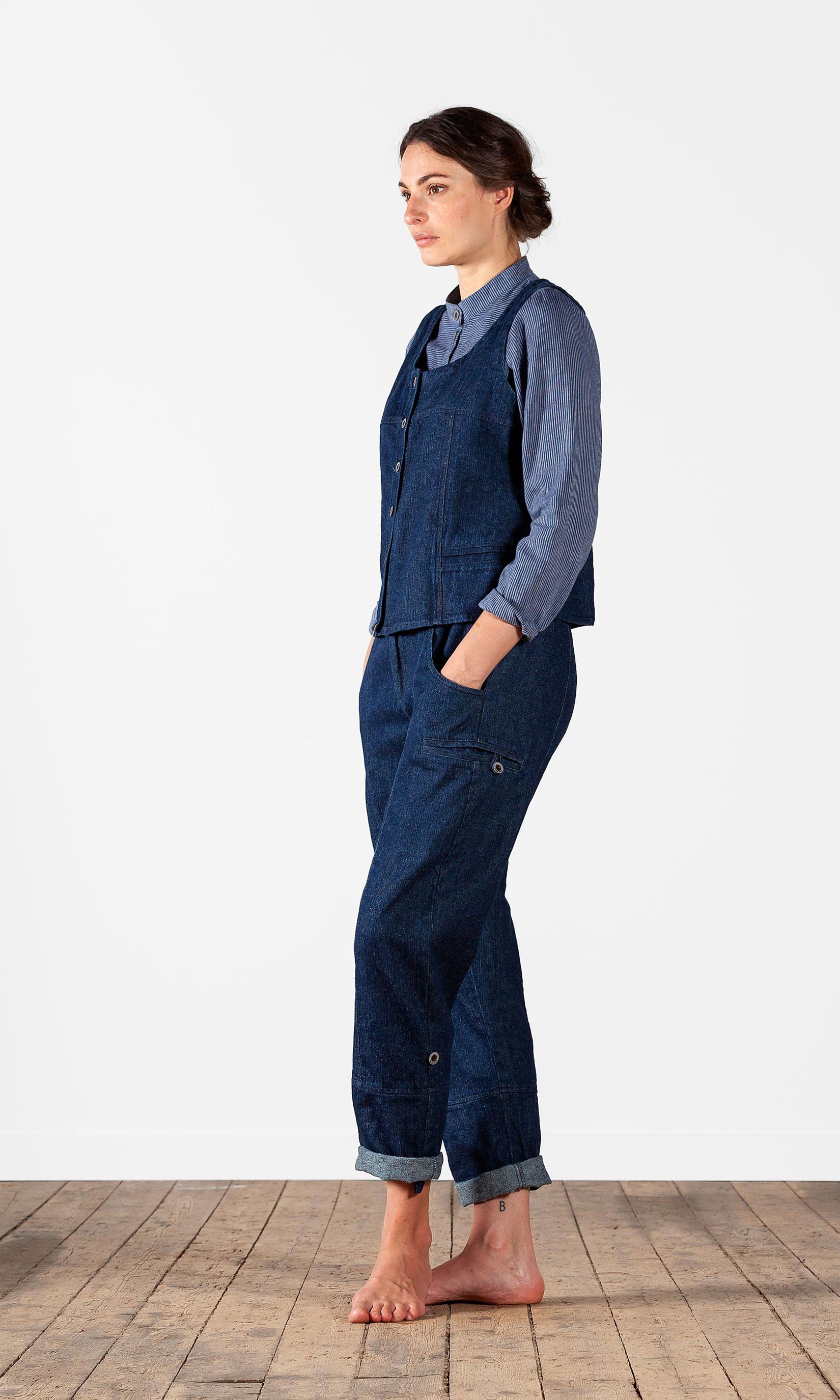 Jeansväst med raka snitt