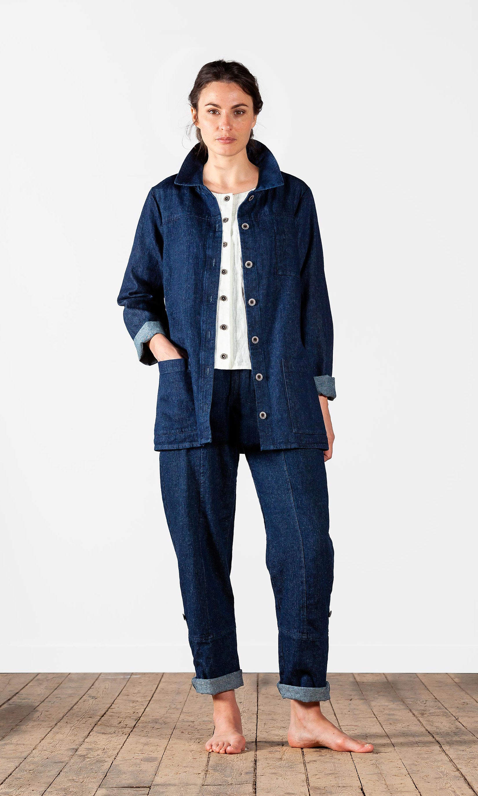 Arbeitsjacke/Künstlerjacke in Jeans