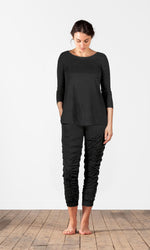 Pleated viscose capri tights
