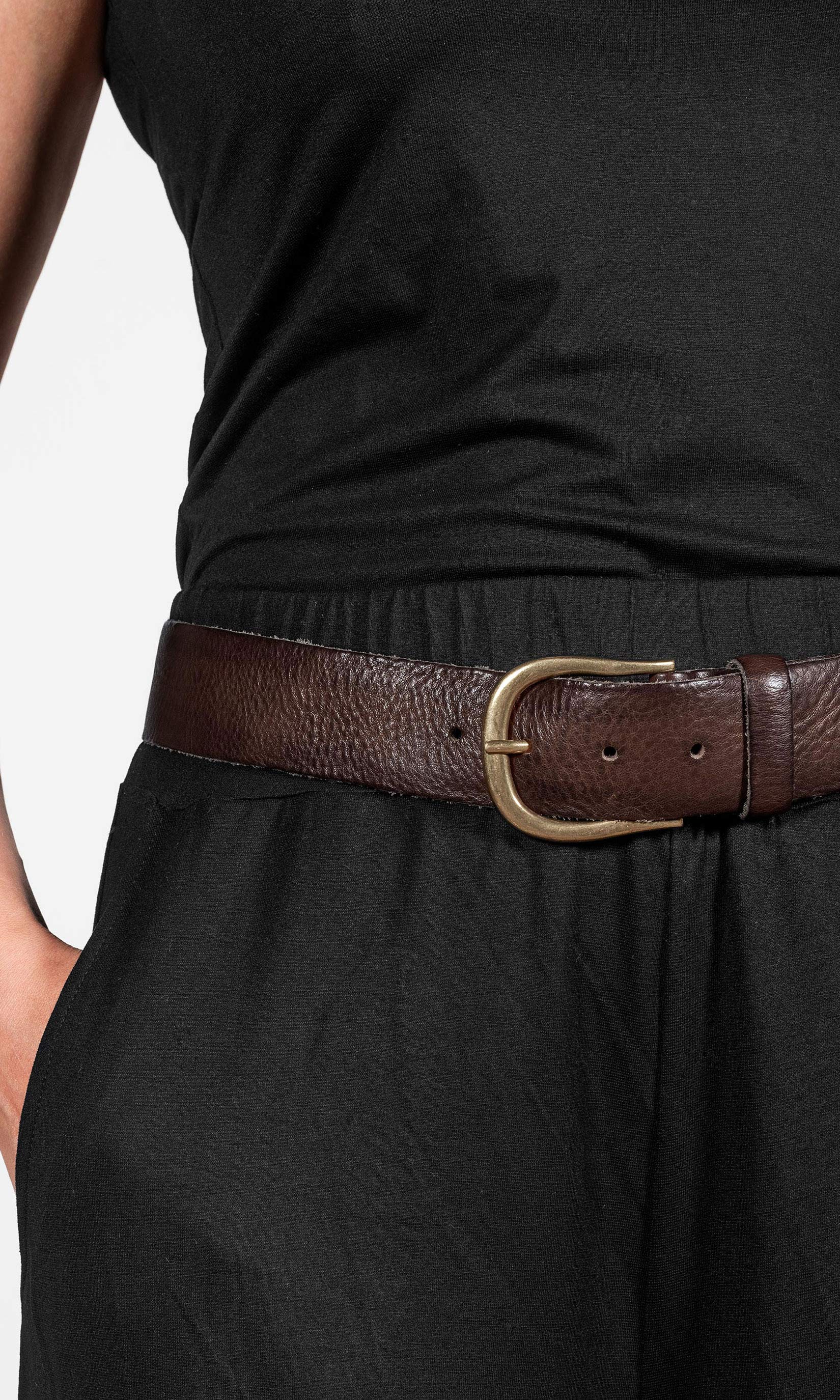 Leather belt, classic model