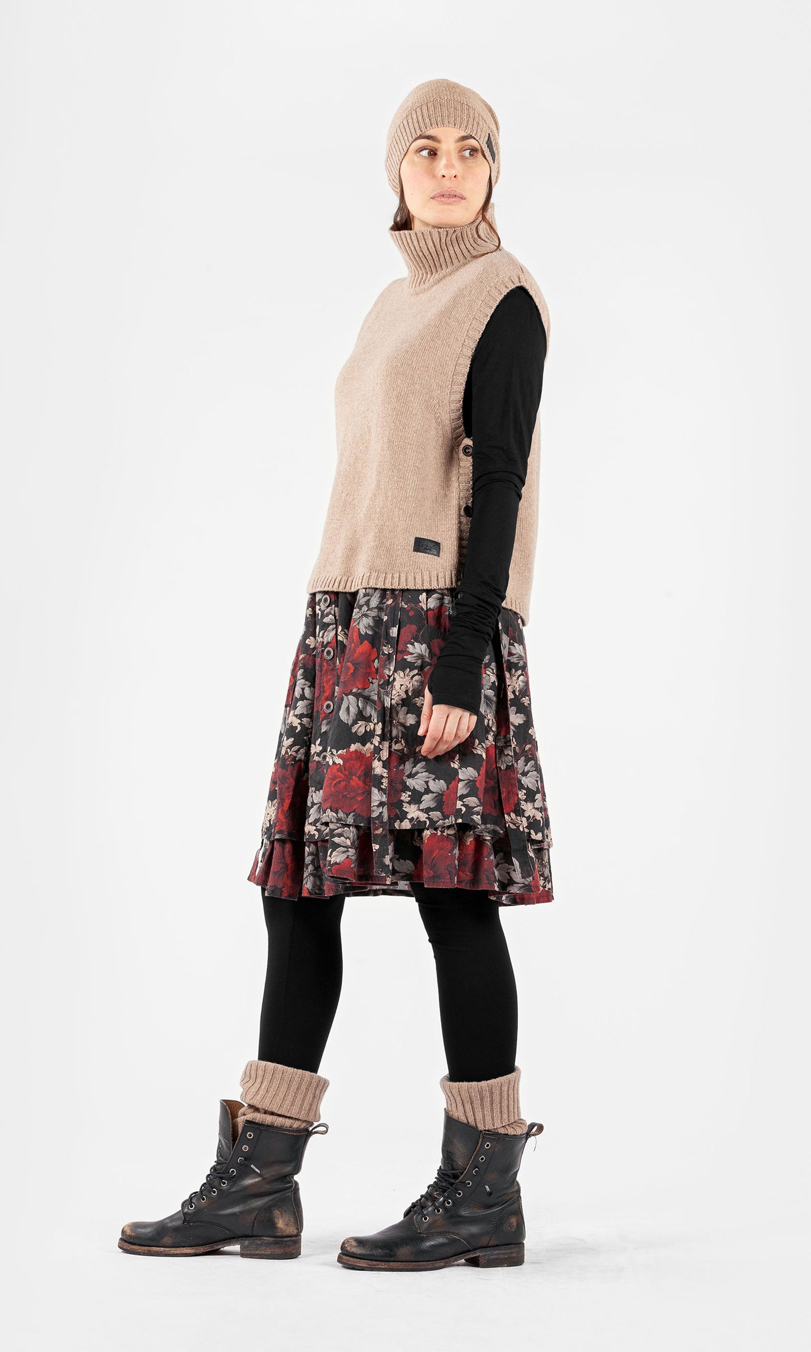 Gestrickte Poloweste aus Wolle