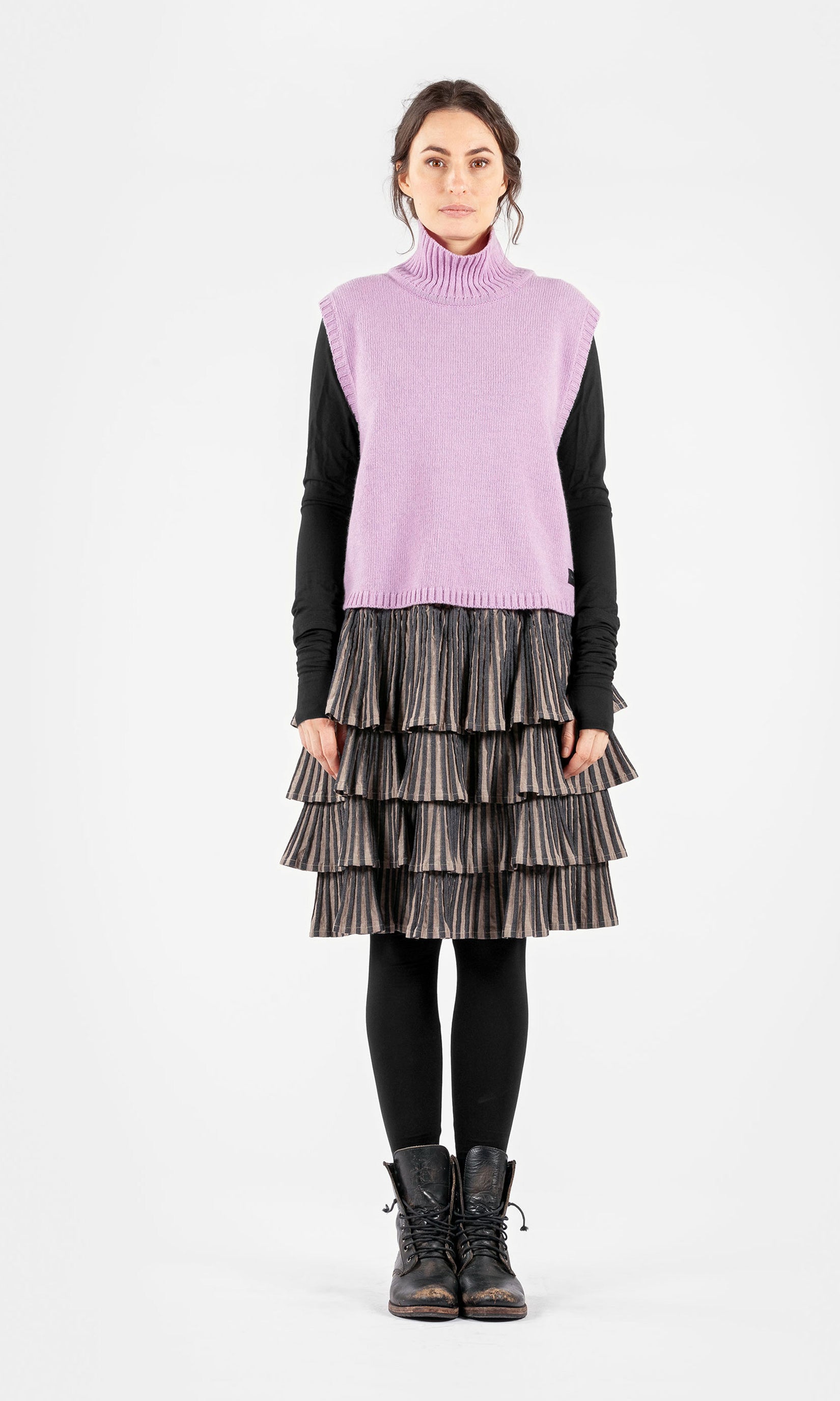 Gestrickte Poloweste aus Wolle