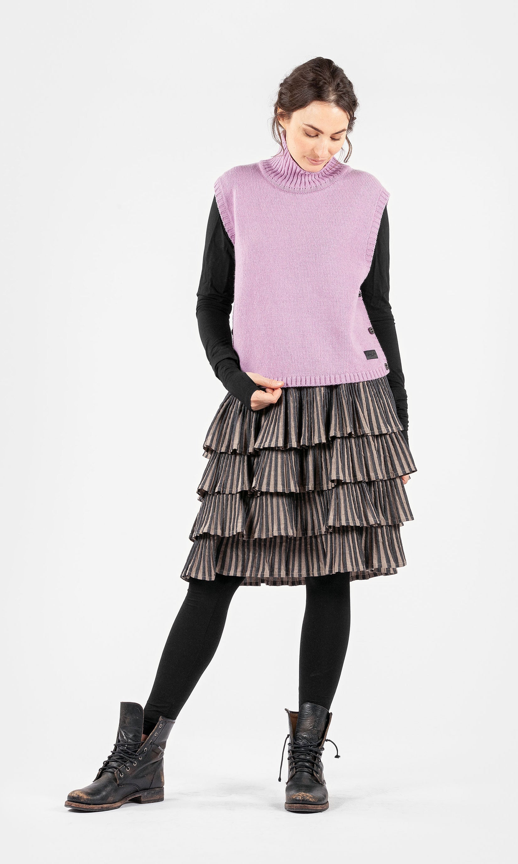 Knitted wool polo vest