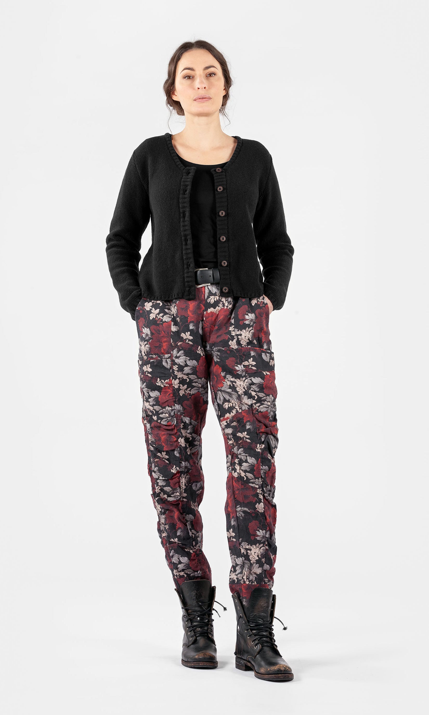 Short knitted wool cardigan