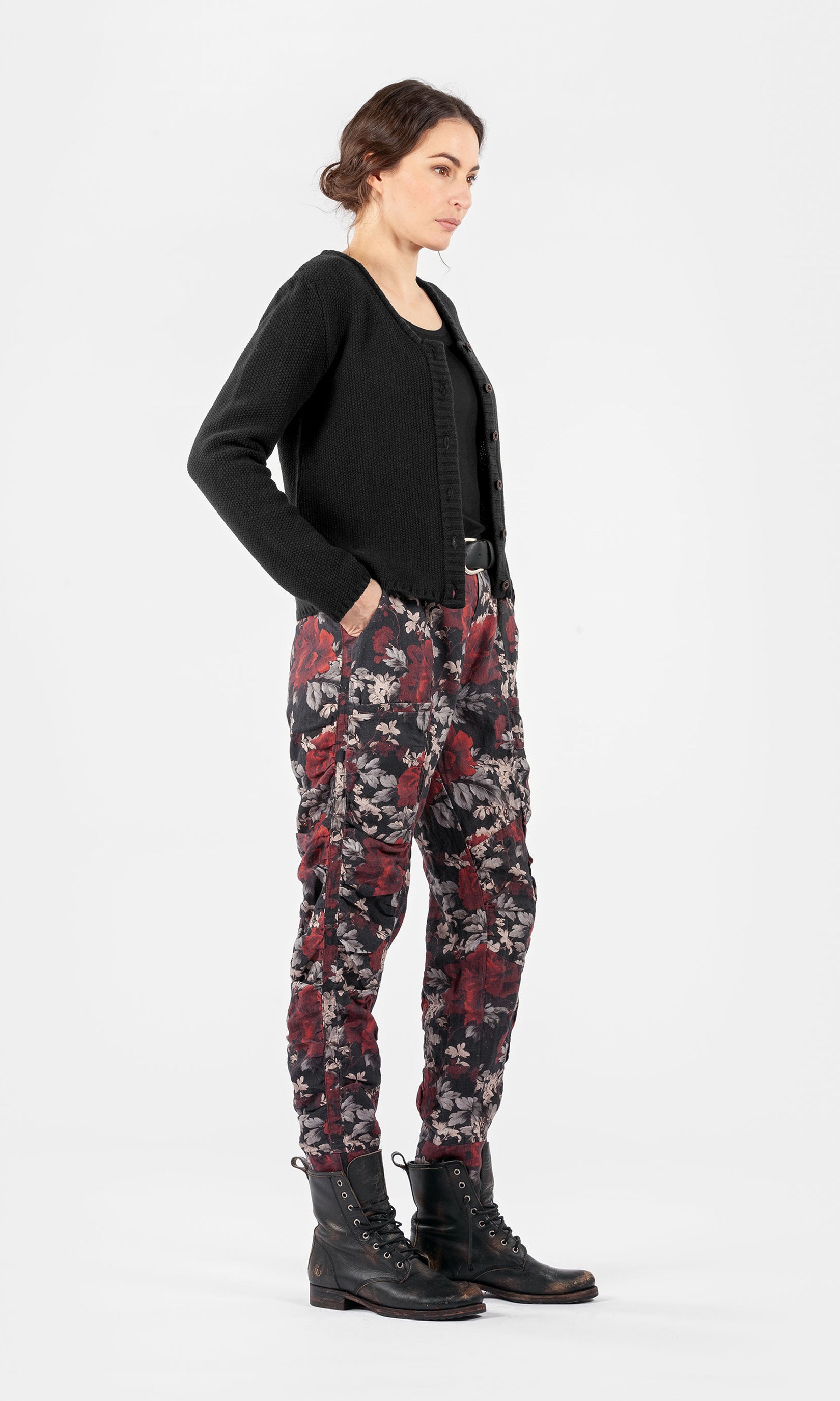 Short knitted wool cardigan