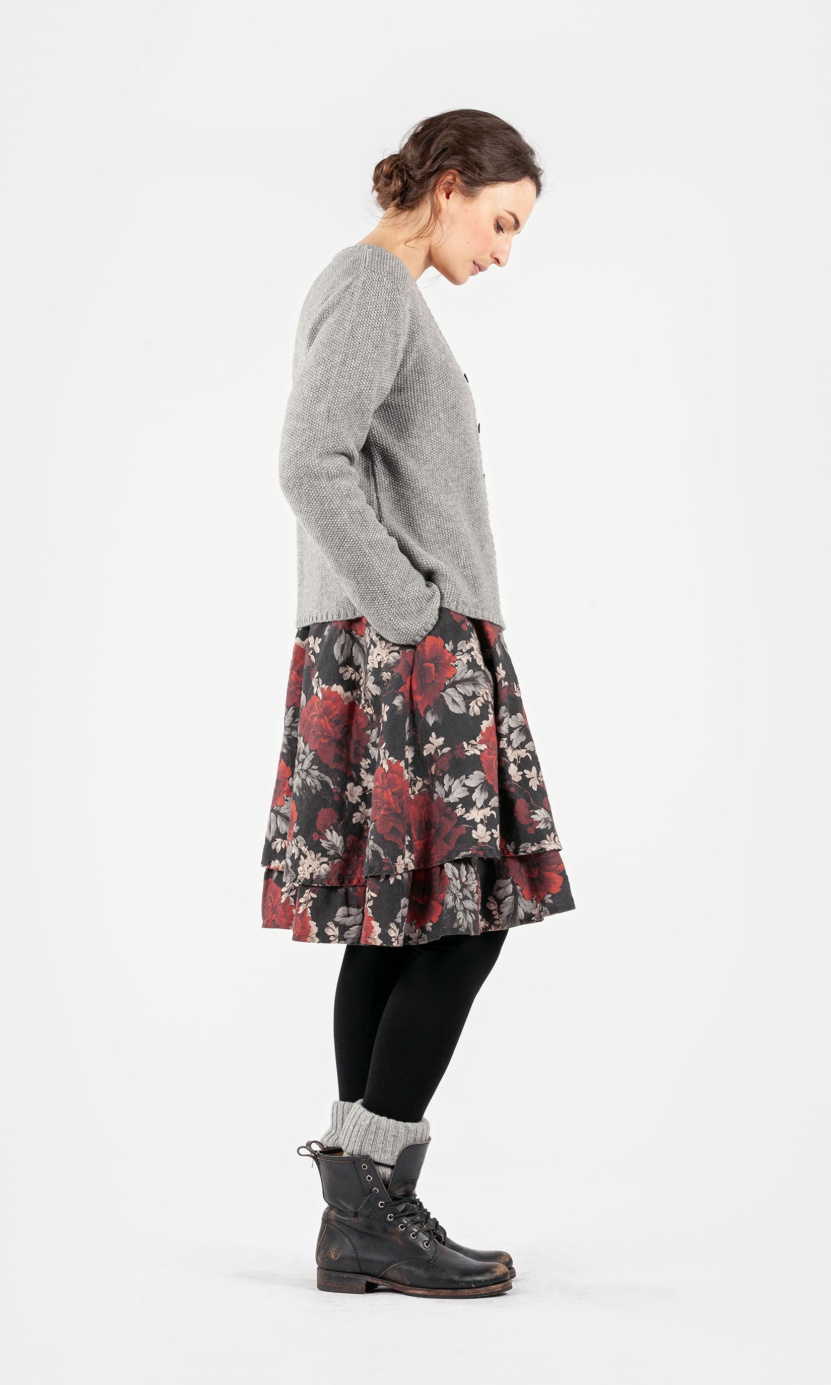 Short knitted wool cardigan