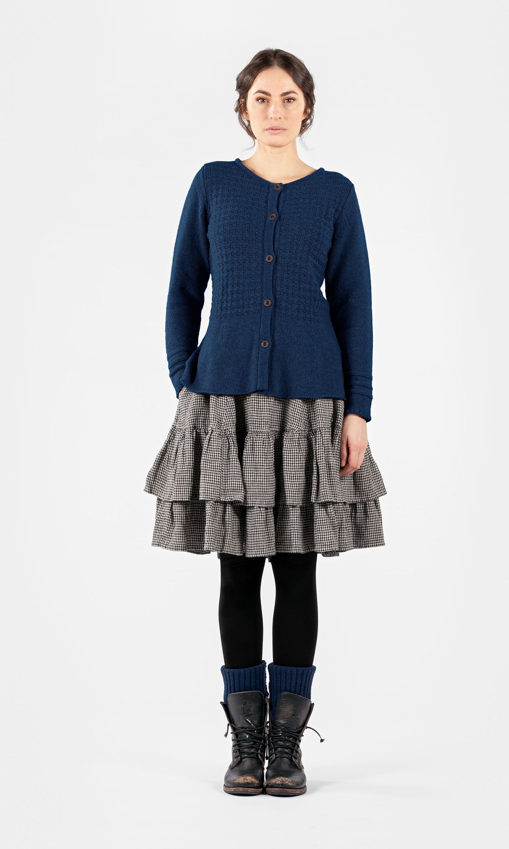 Fitted knitted wool cardigan