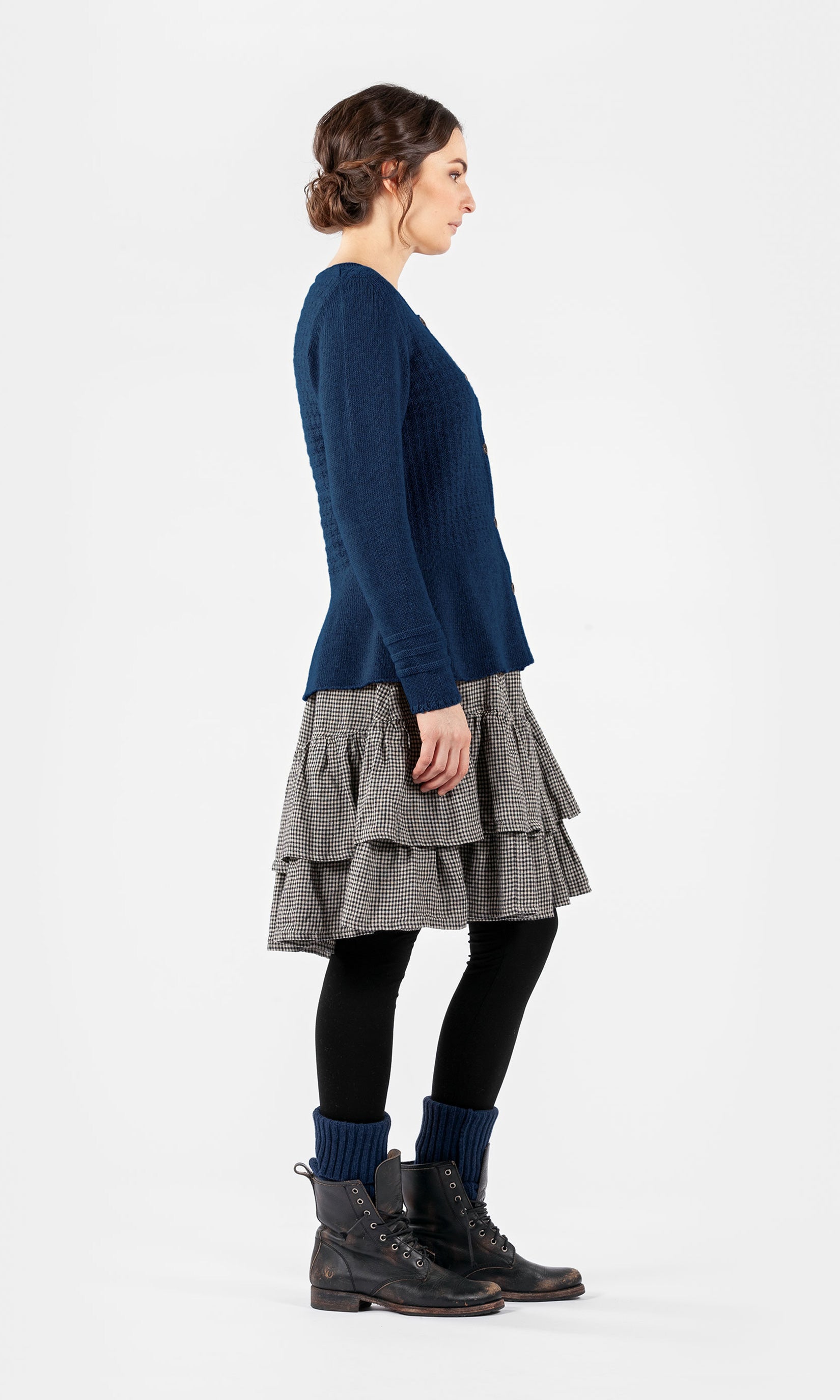 Fitted knitted wool cardigan