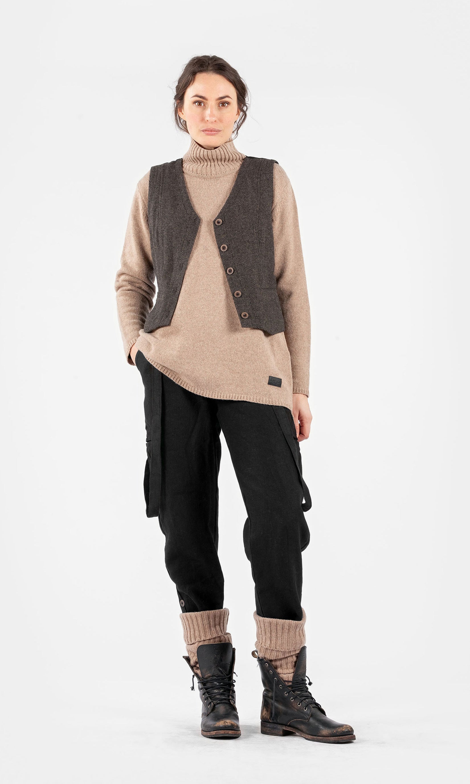 Knitted wool polo shirt