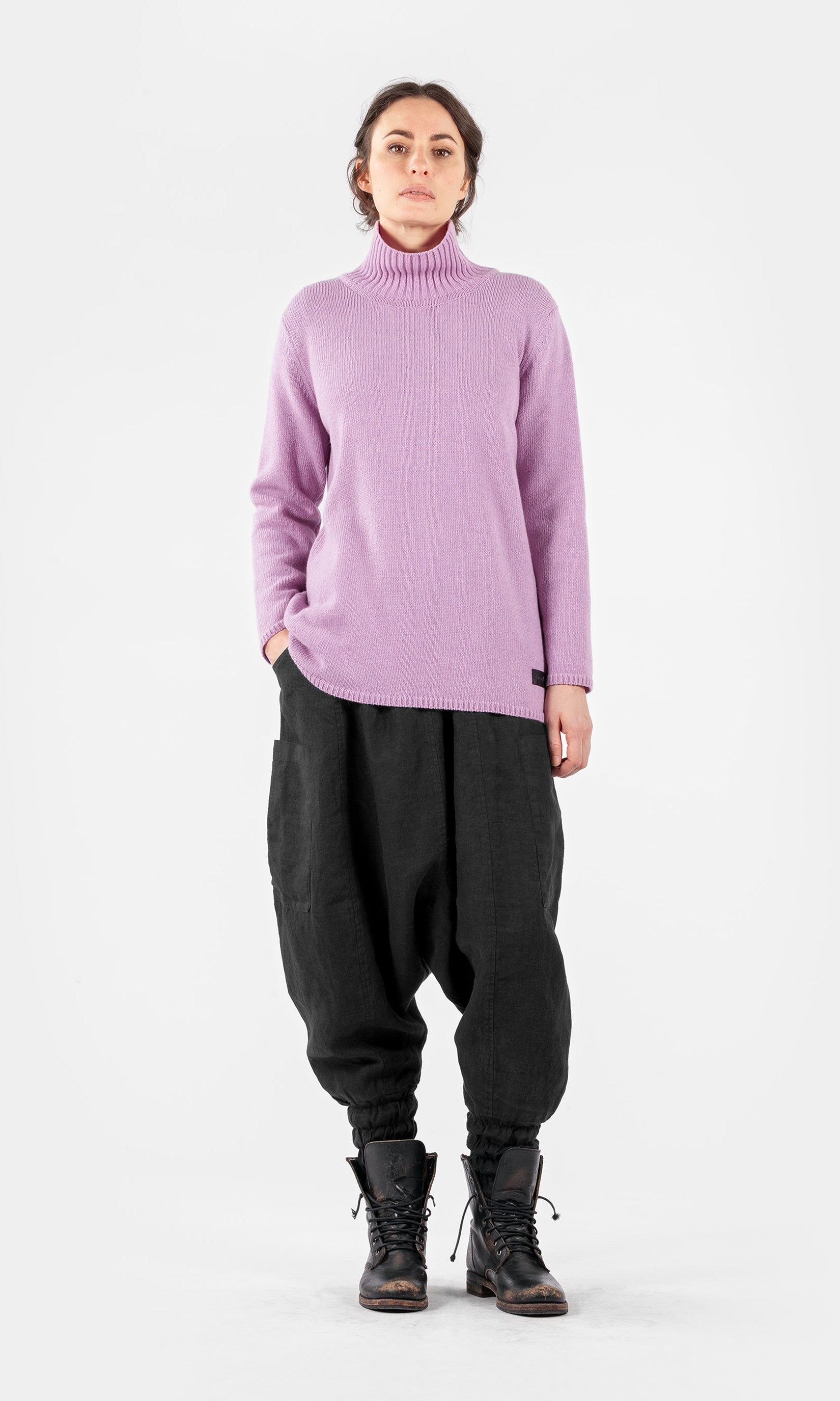 Knitted wool polo shirt