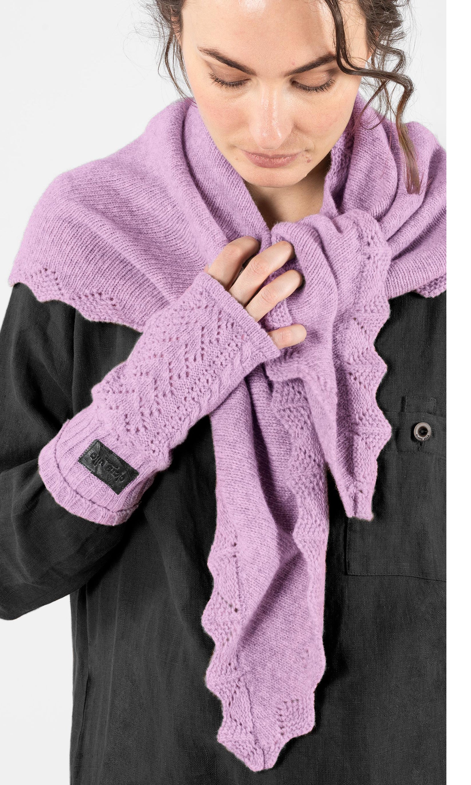 Wool square mittens