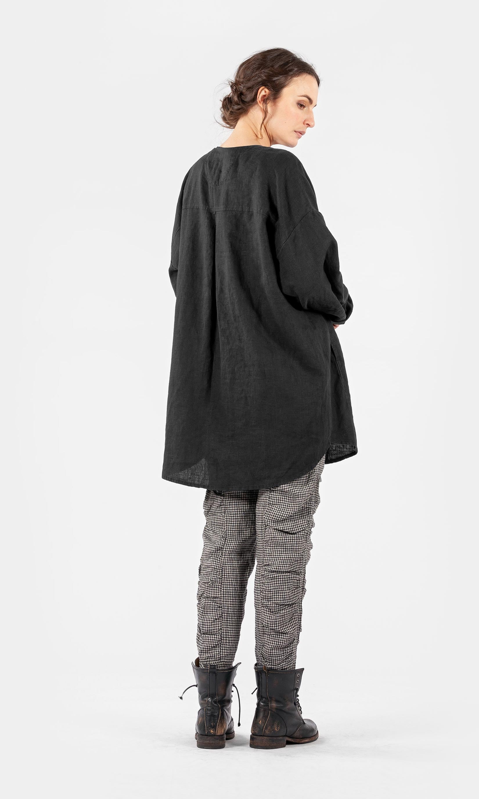 Linneskjorta med fickor i ovesize