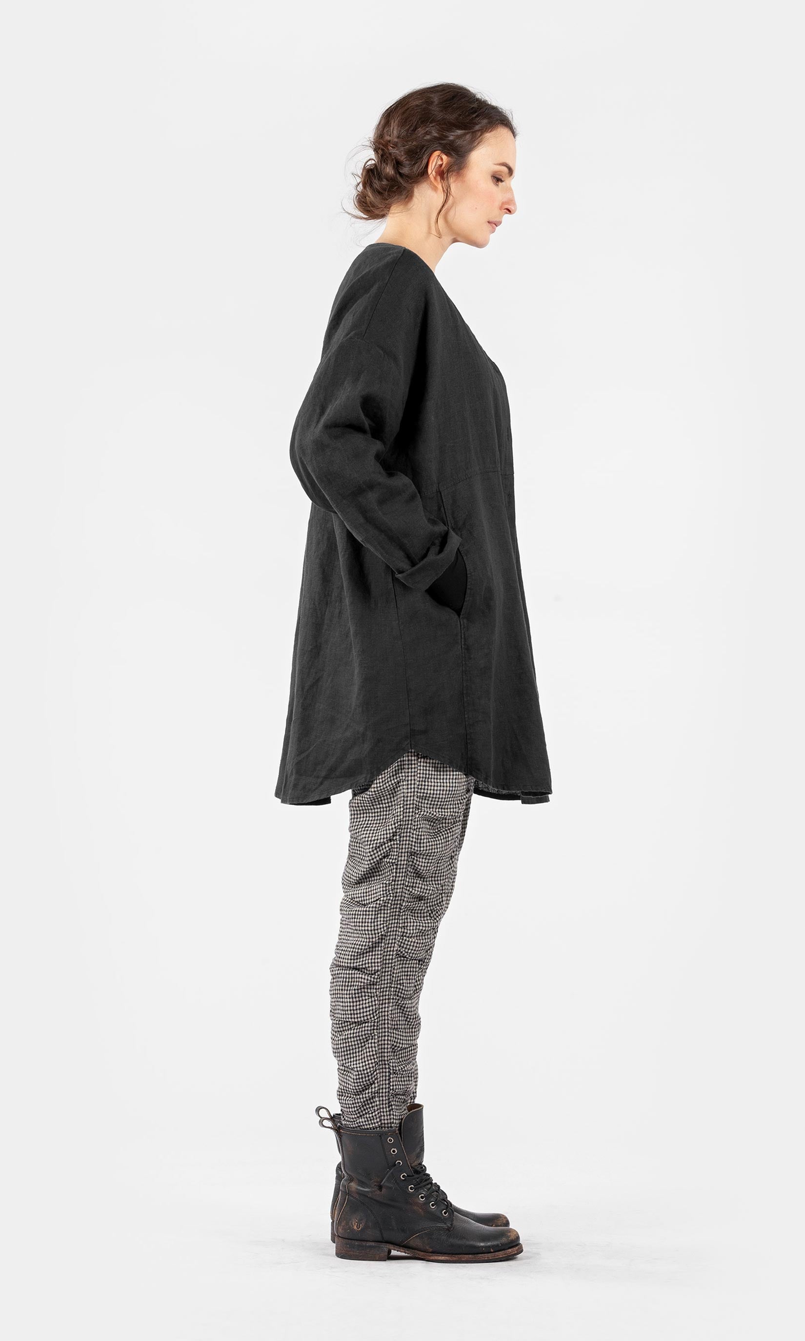 Linneskjorta med fickor i ovesize