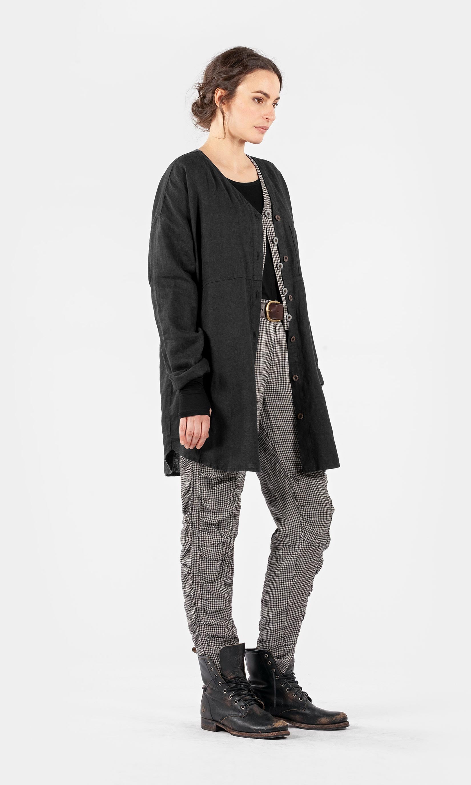 Linneskjorta med fickor i ovesize