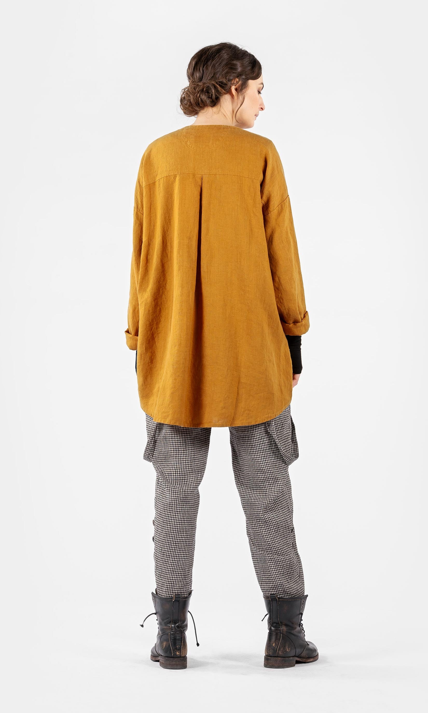 Linneskjorta med fickor i ovesize