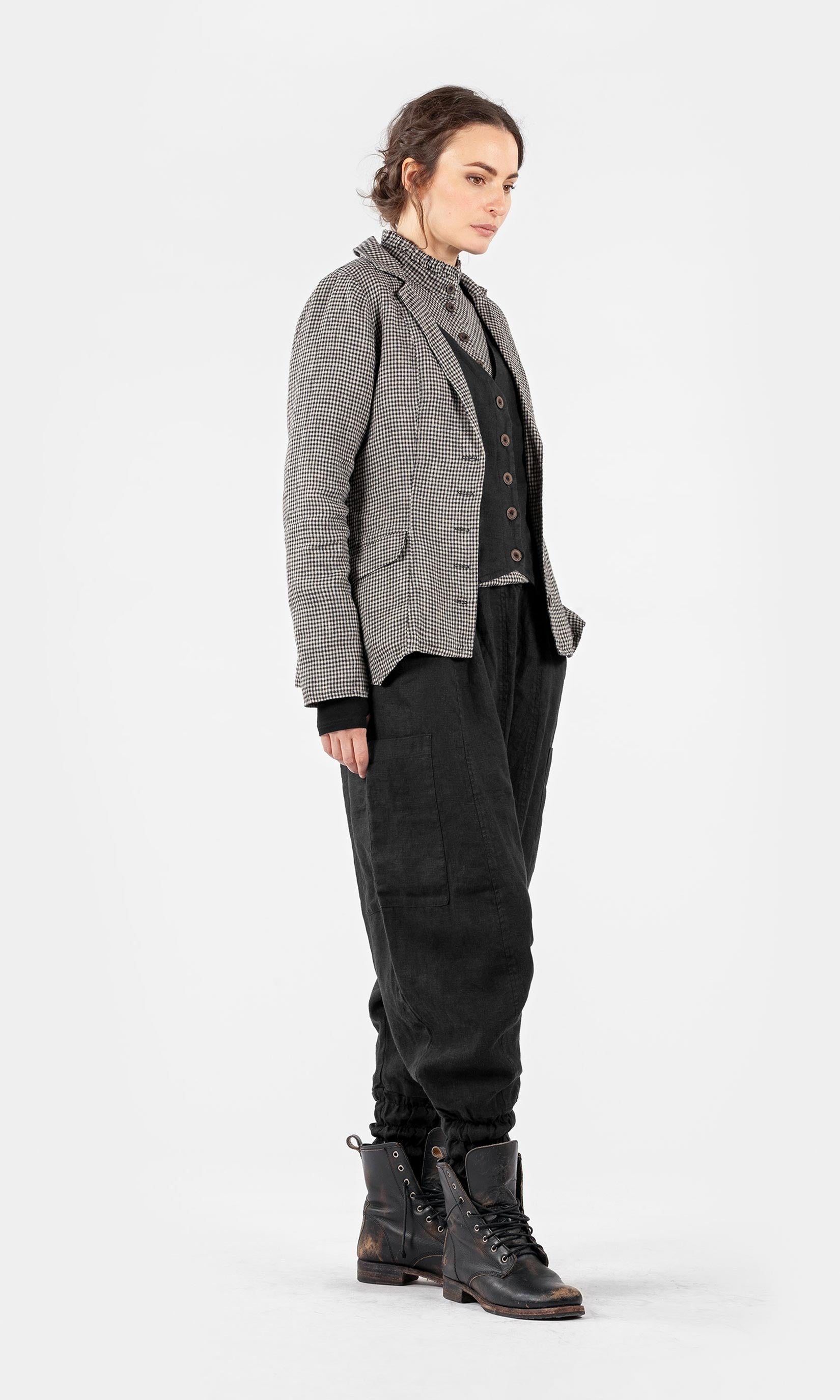 Klassischer gefütterter Leinenblazer