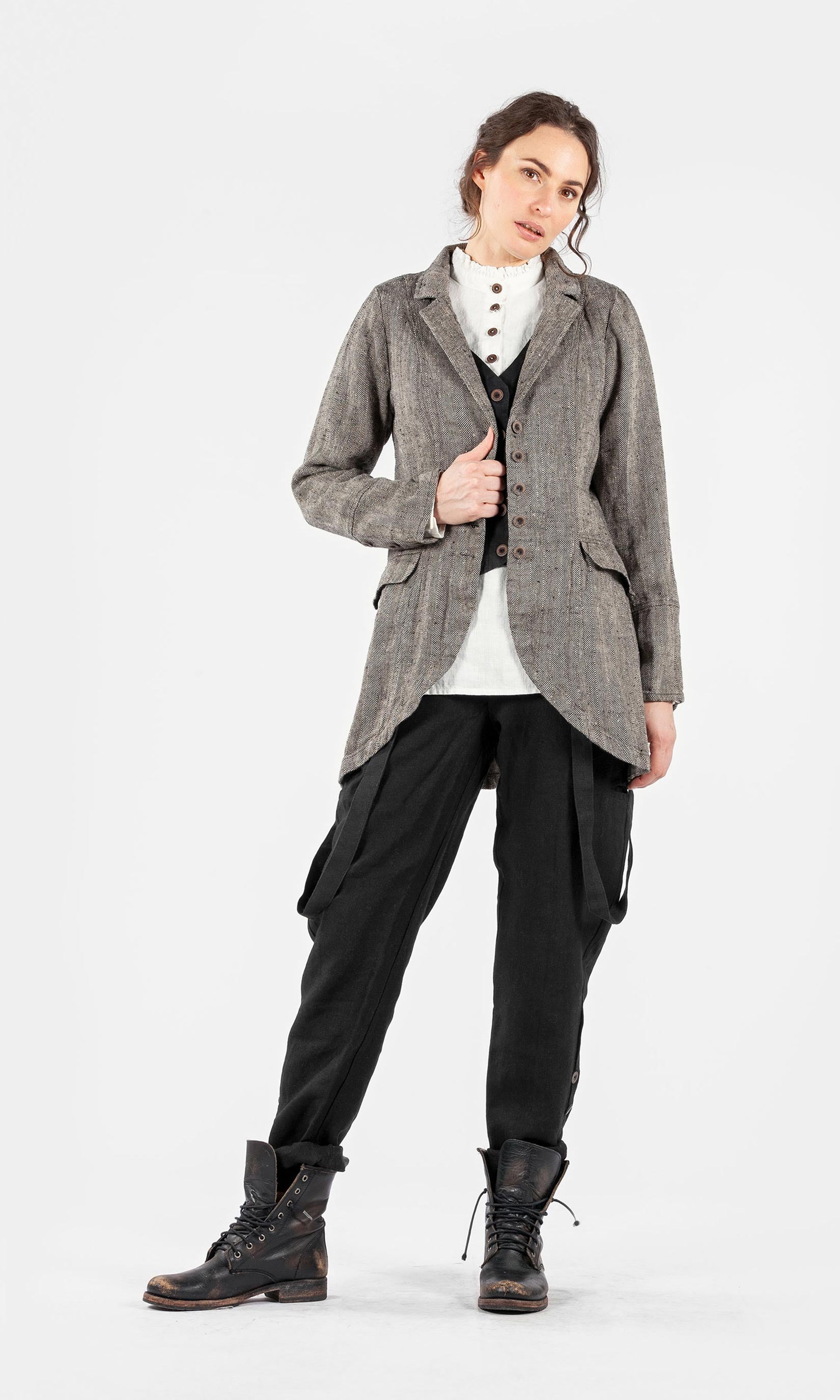 Long tailored linen jacket