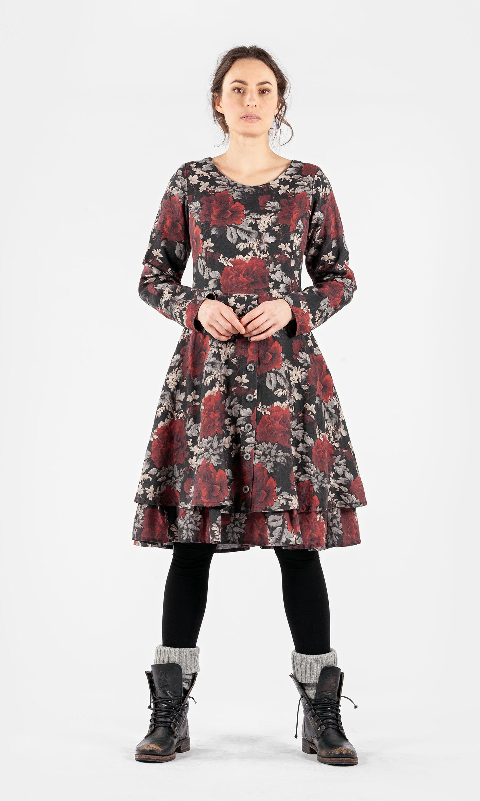 Leinenkleid mit Doppelröcken