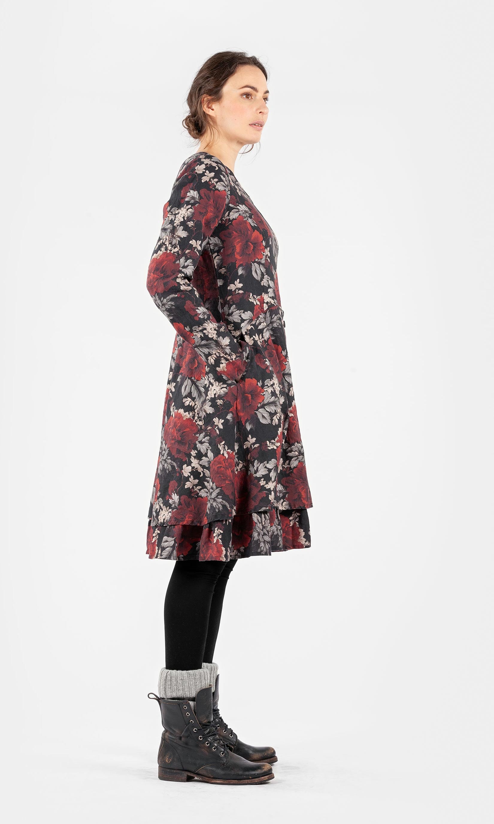 Leinenkleid mit Doppelröcken