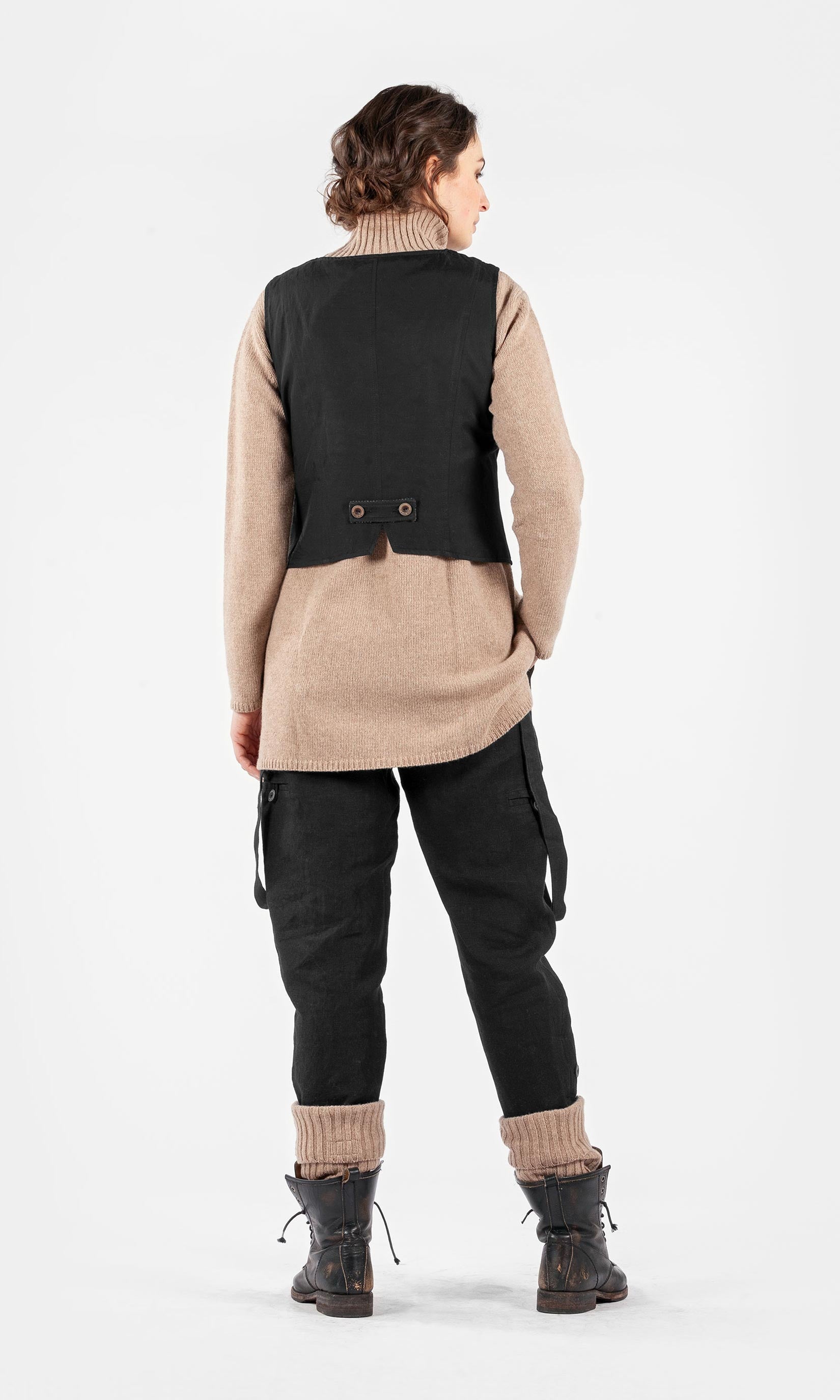 Lined suit vest in wool blend