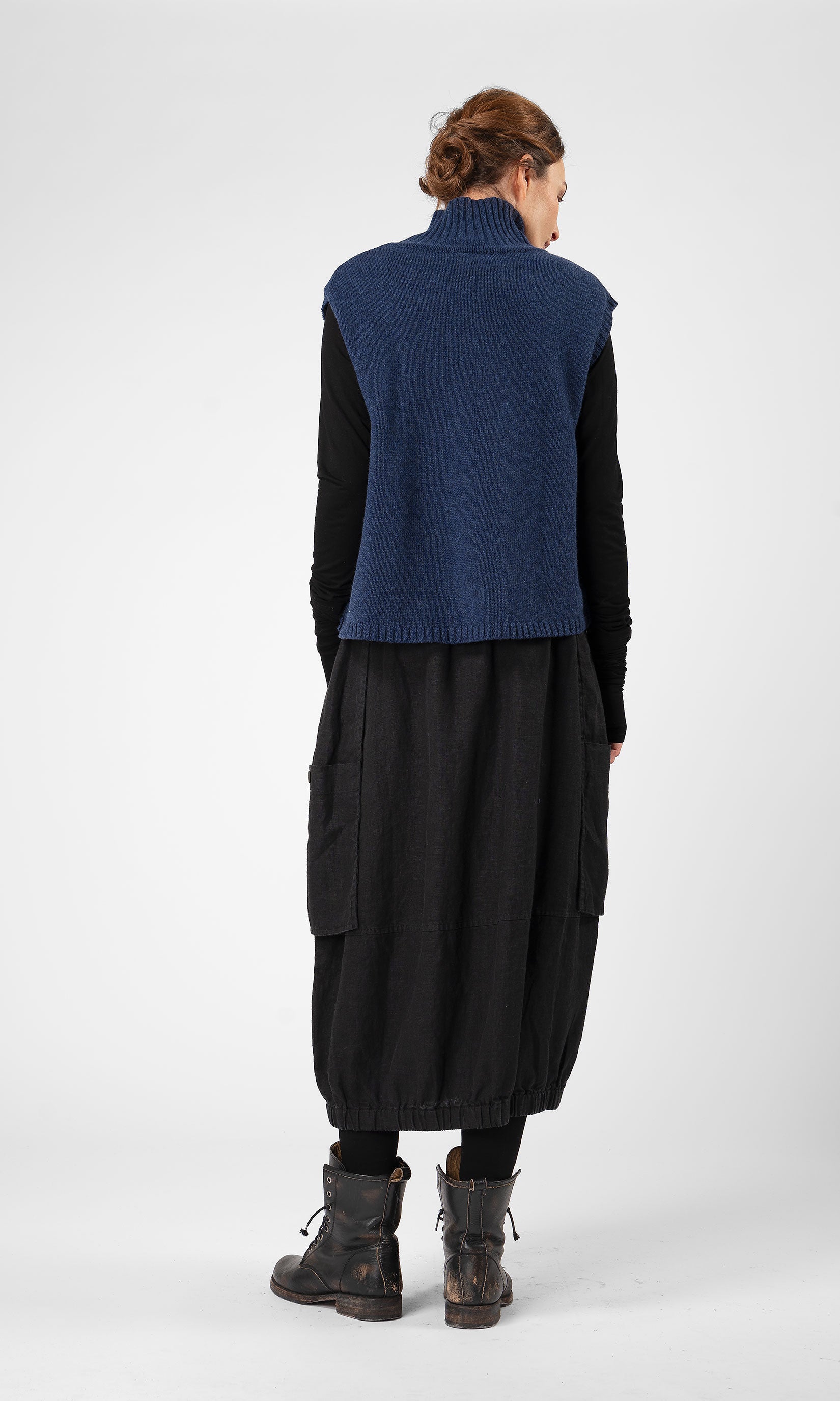 Gestrickte Poloweste aus Wolle