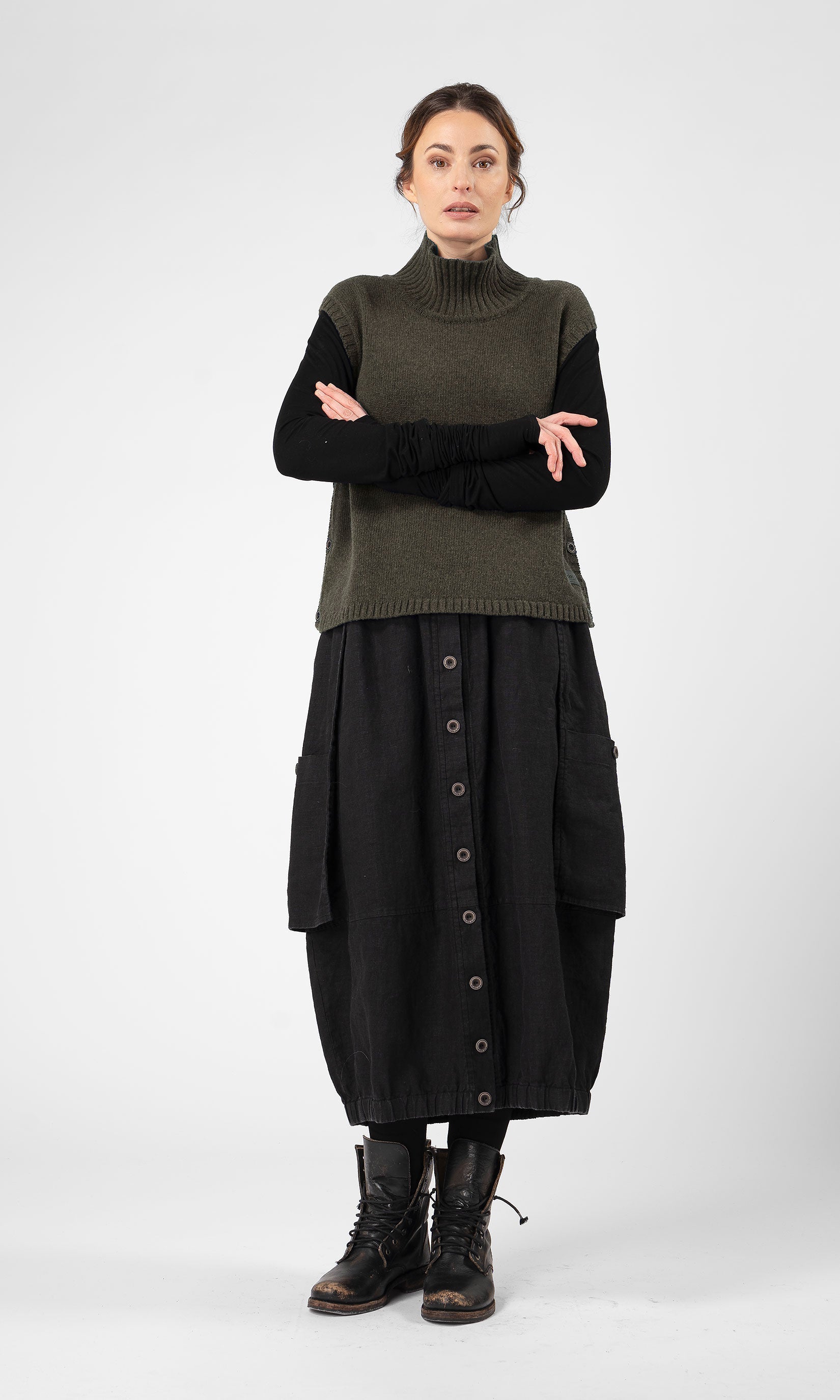 Gestrickte Poloweste aus Wolle