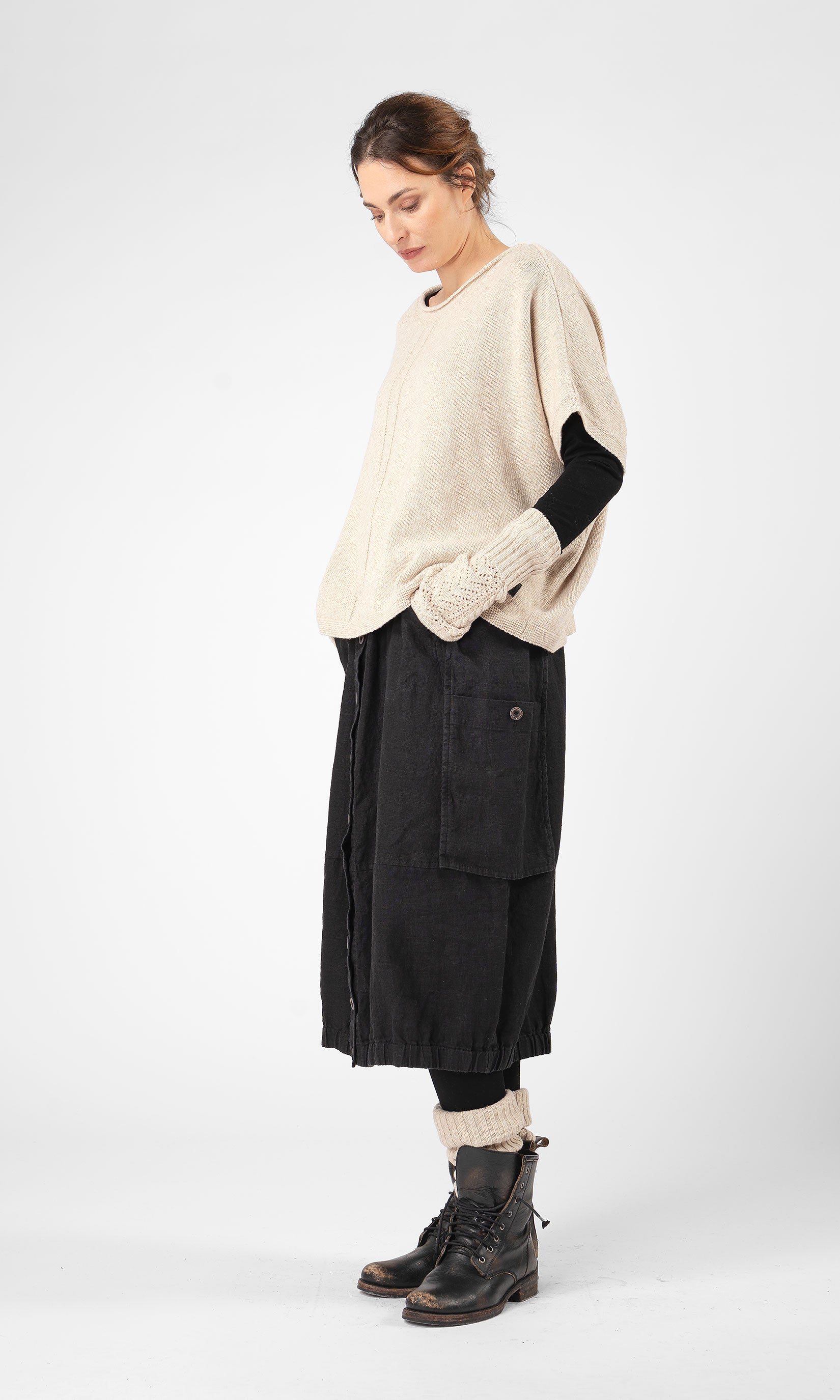 Knitted oversized wool vest