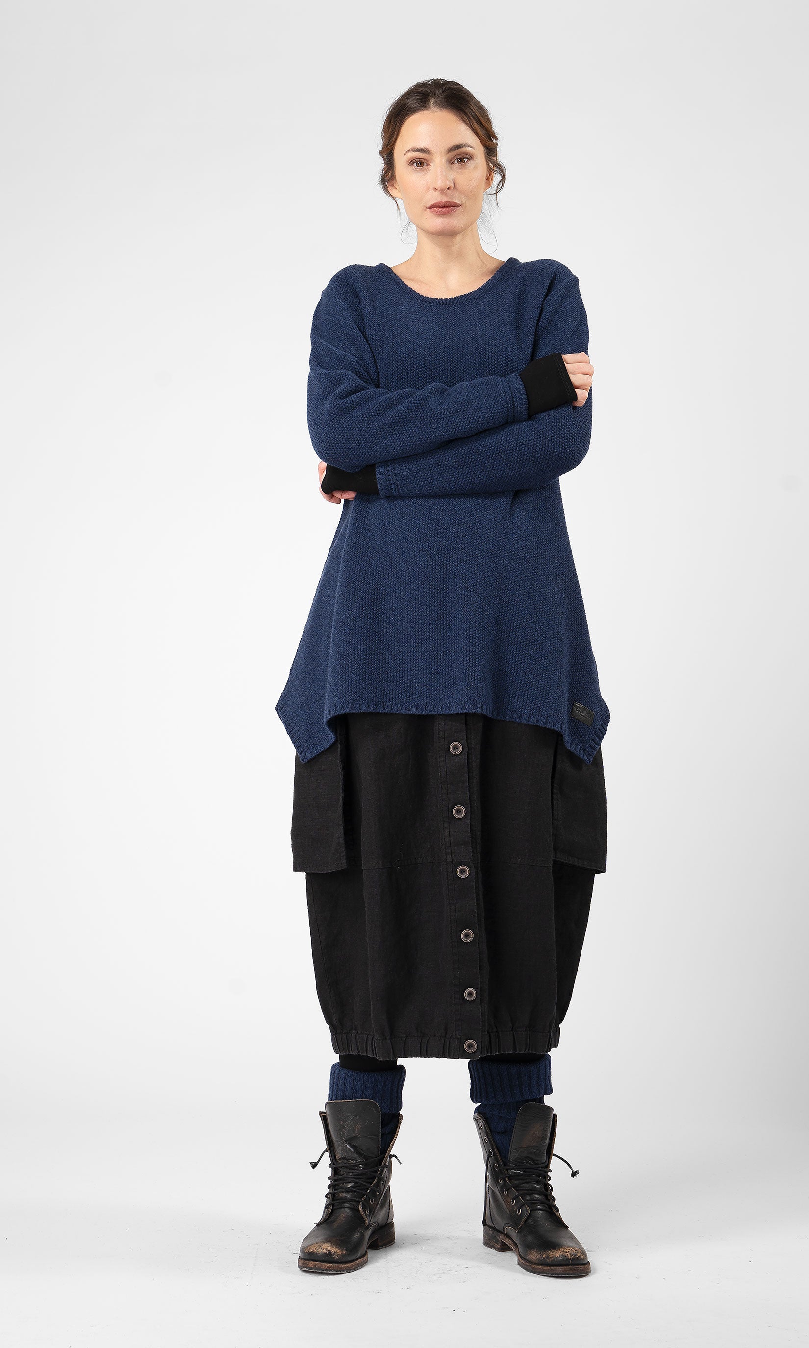 A-line knitted wool sweater