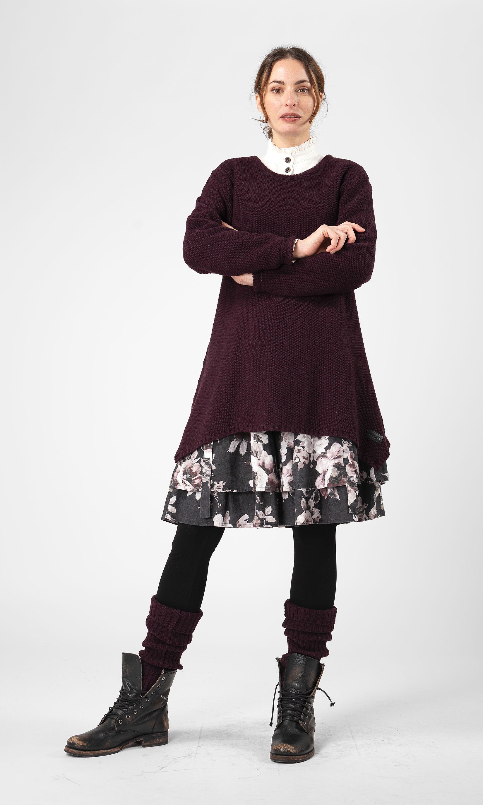 A-line knitted wool sweater