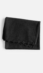 Wool scarf with decorative trim