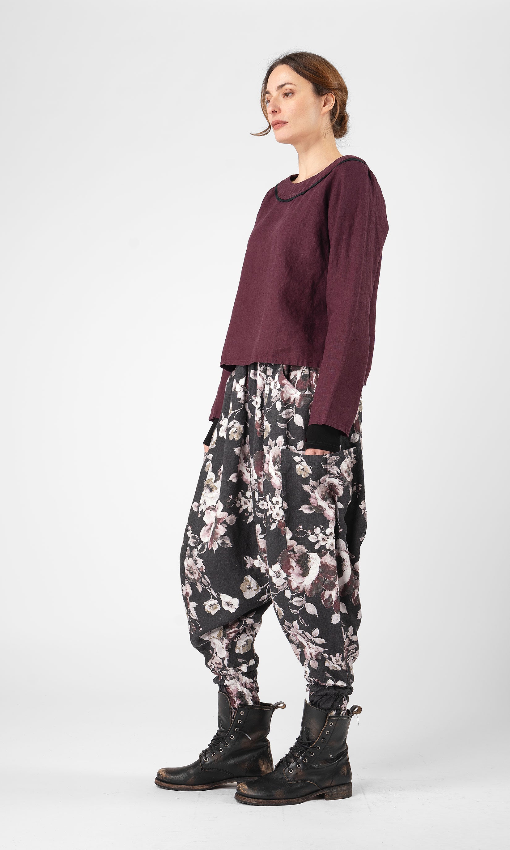Linen top with long sleeves