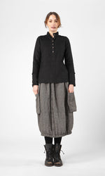 Linen blouse with ruffle details