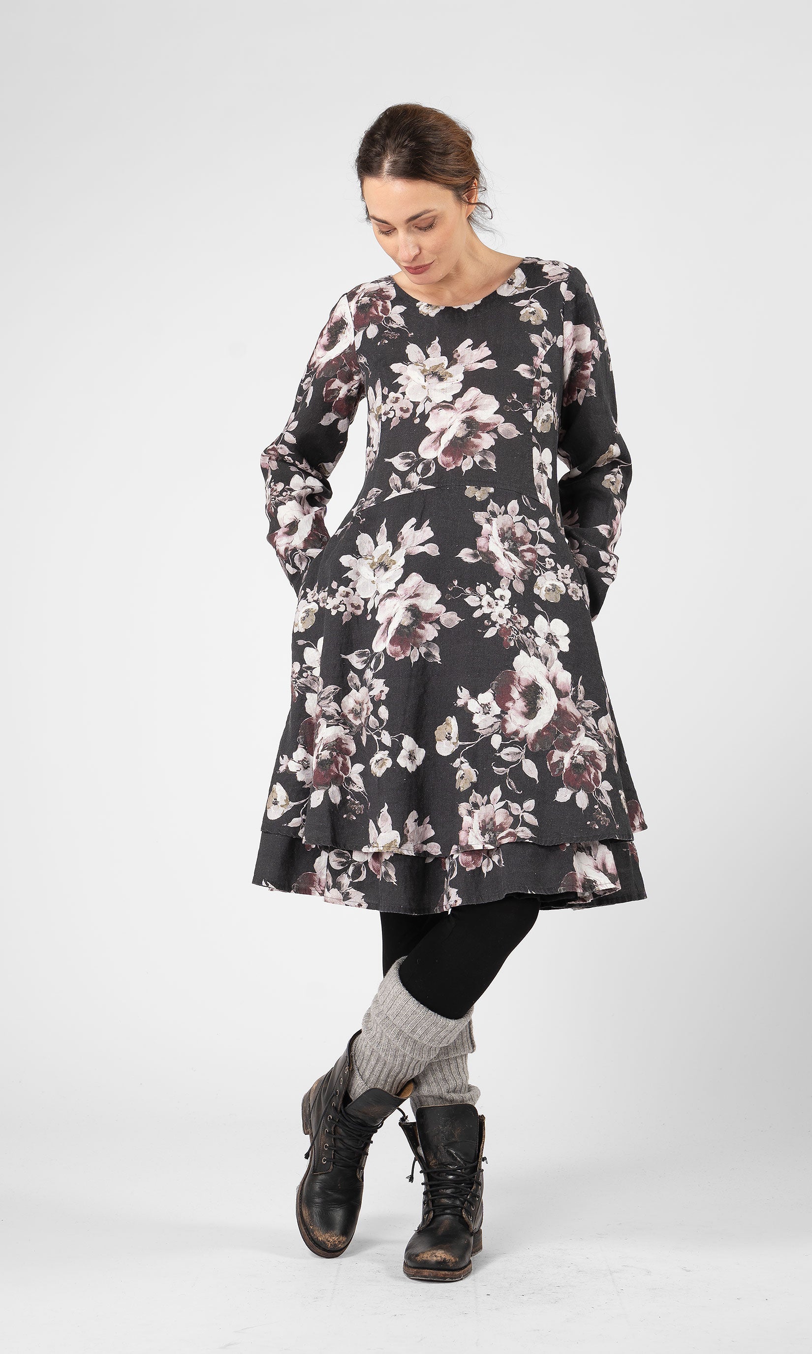 Leinenkleid mit Doppelröcken