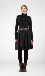 Short linen skirt with ruffle