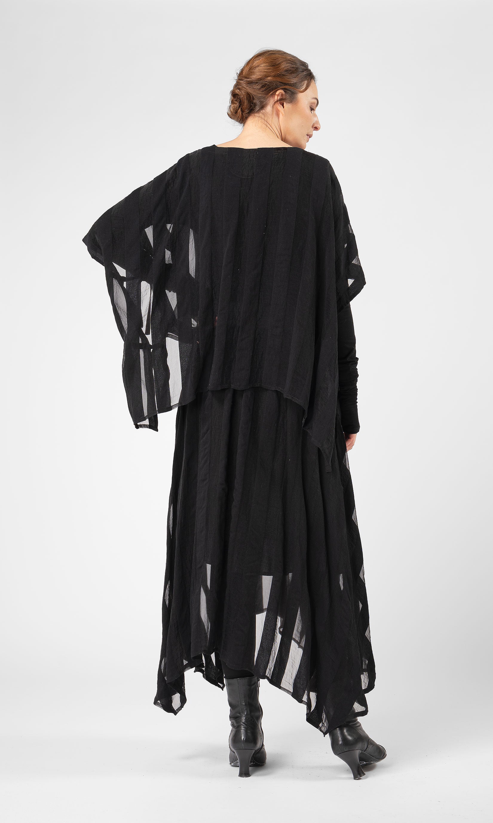 Oversize-Top aus gestreiftem Viskose-Mix