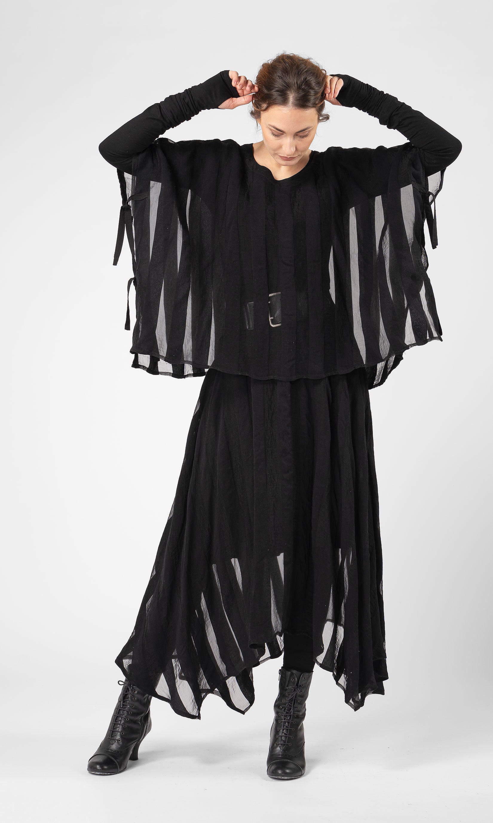 Oversize-Top aus gestreiftem Viskose-Mix