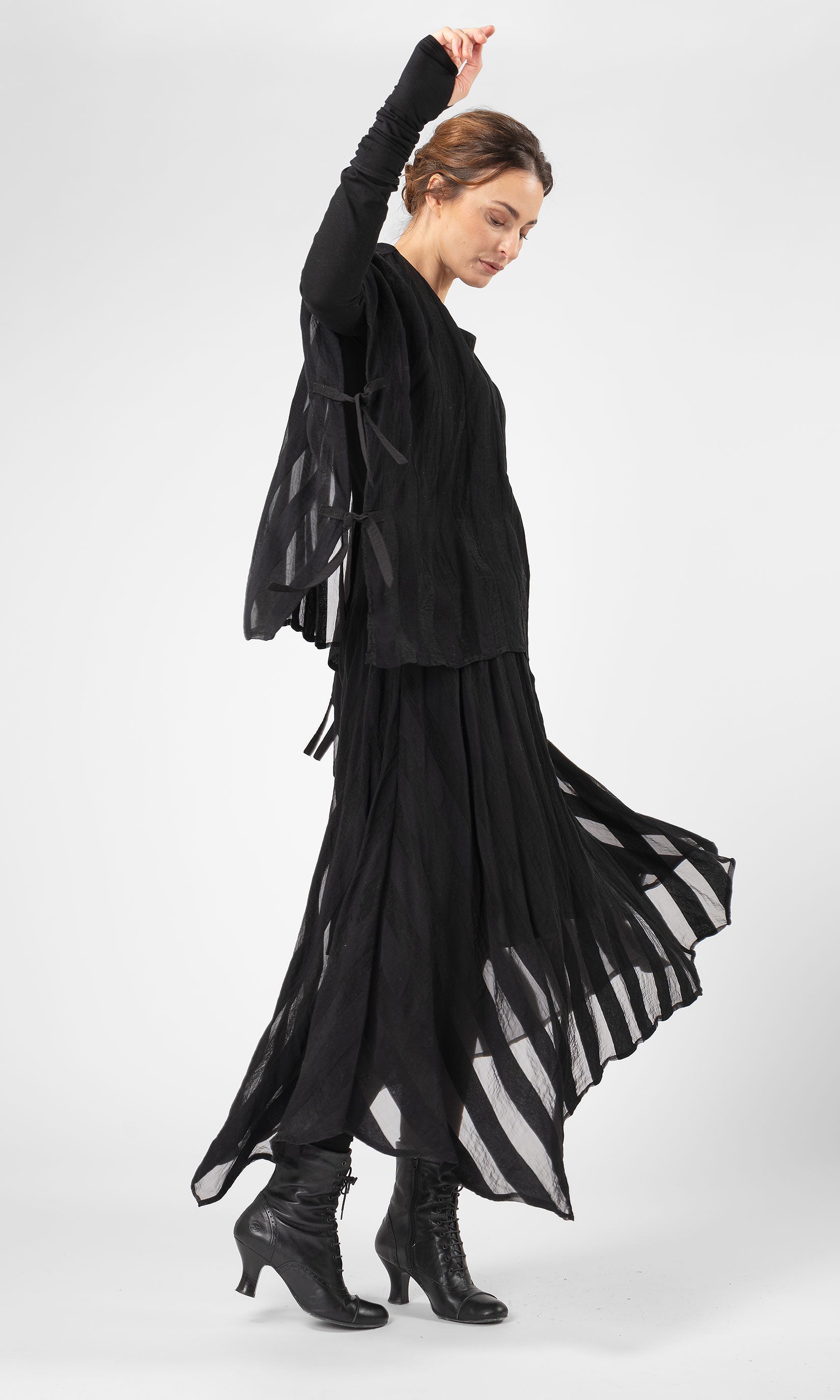 Oversize-Top aus gestreiftem Viskose-Mix