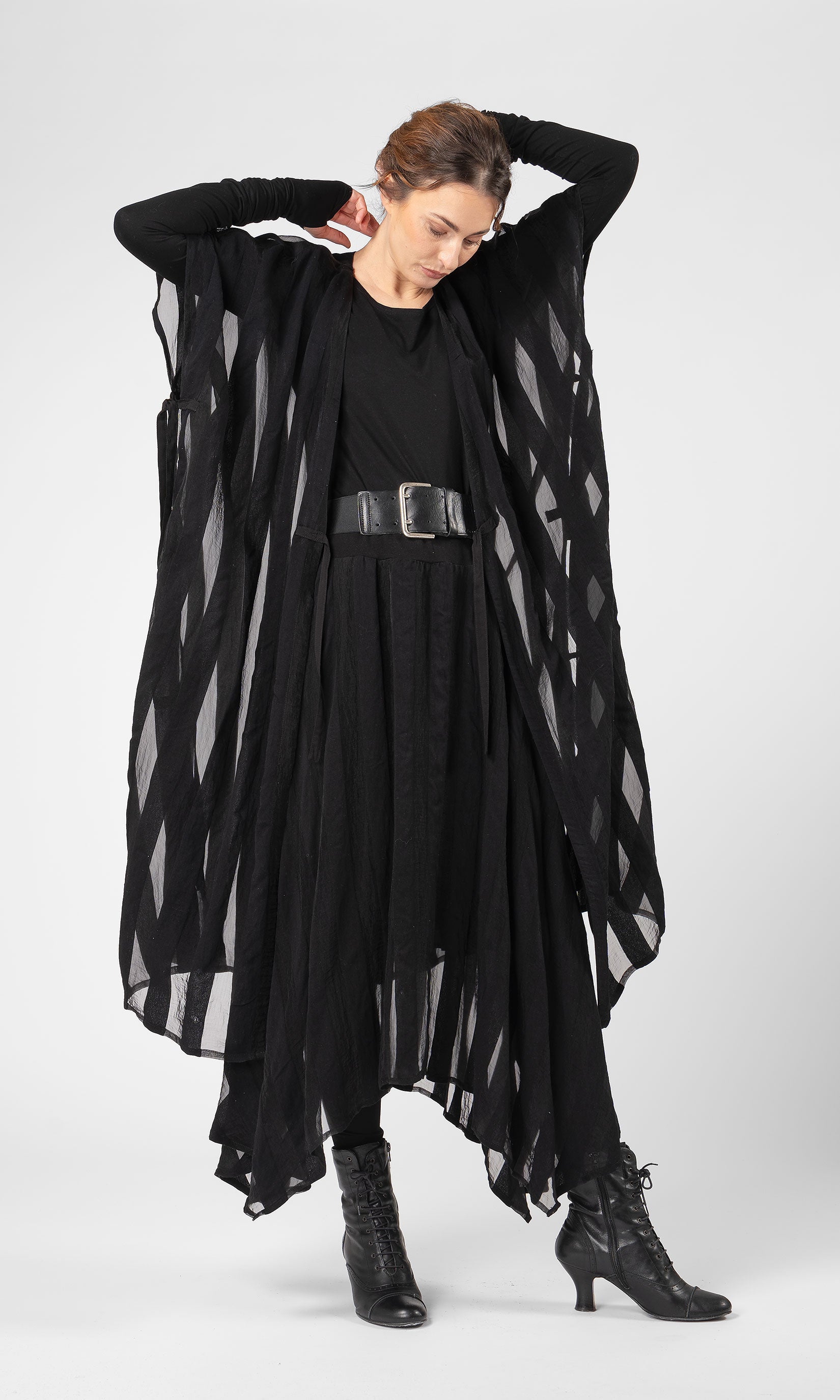 Gestreifter Kaftan aus Viskosemischung