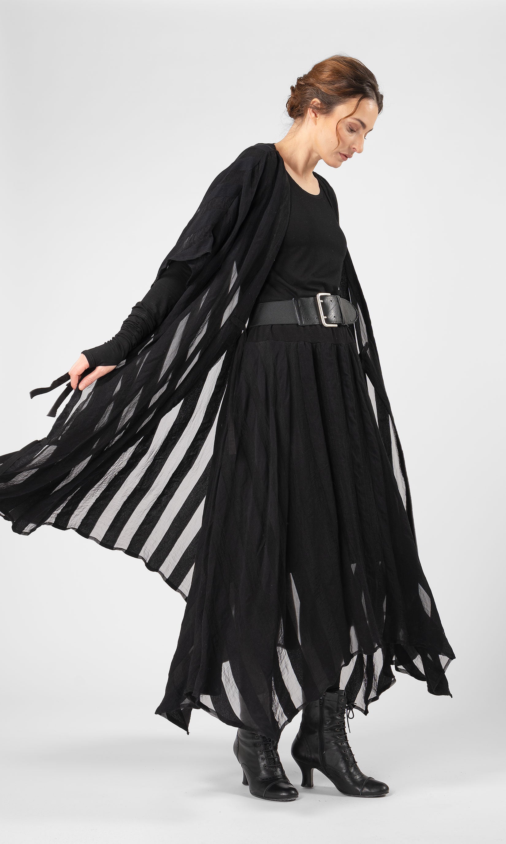 Gestreifter Kaftan aus Viskosemischung