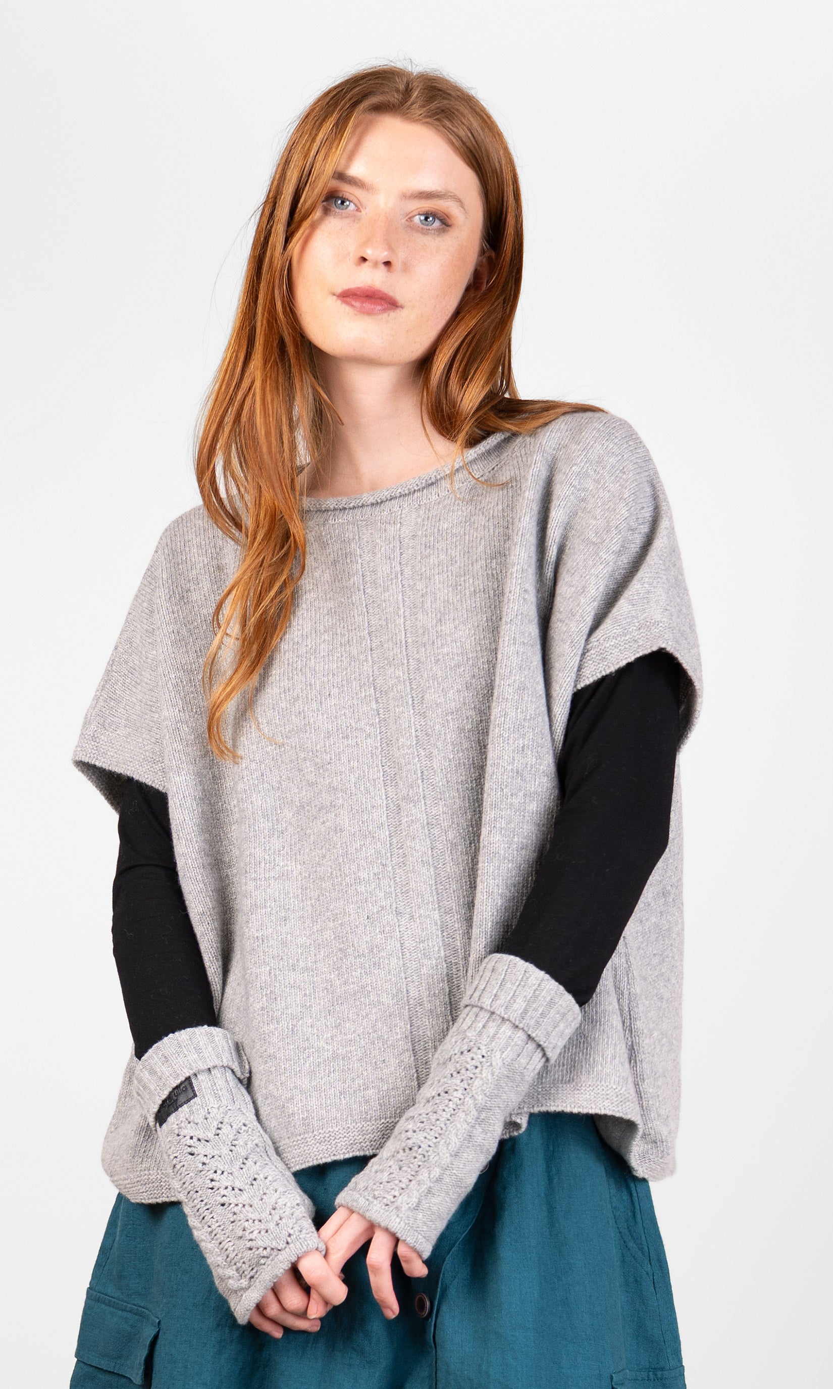 Oversize-Strickweste aus Wolle