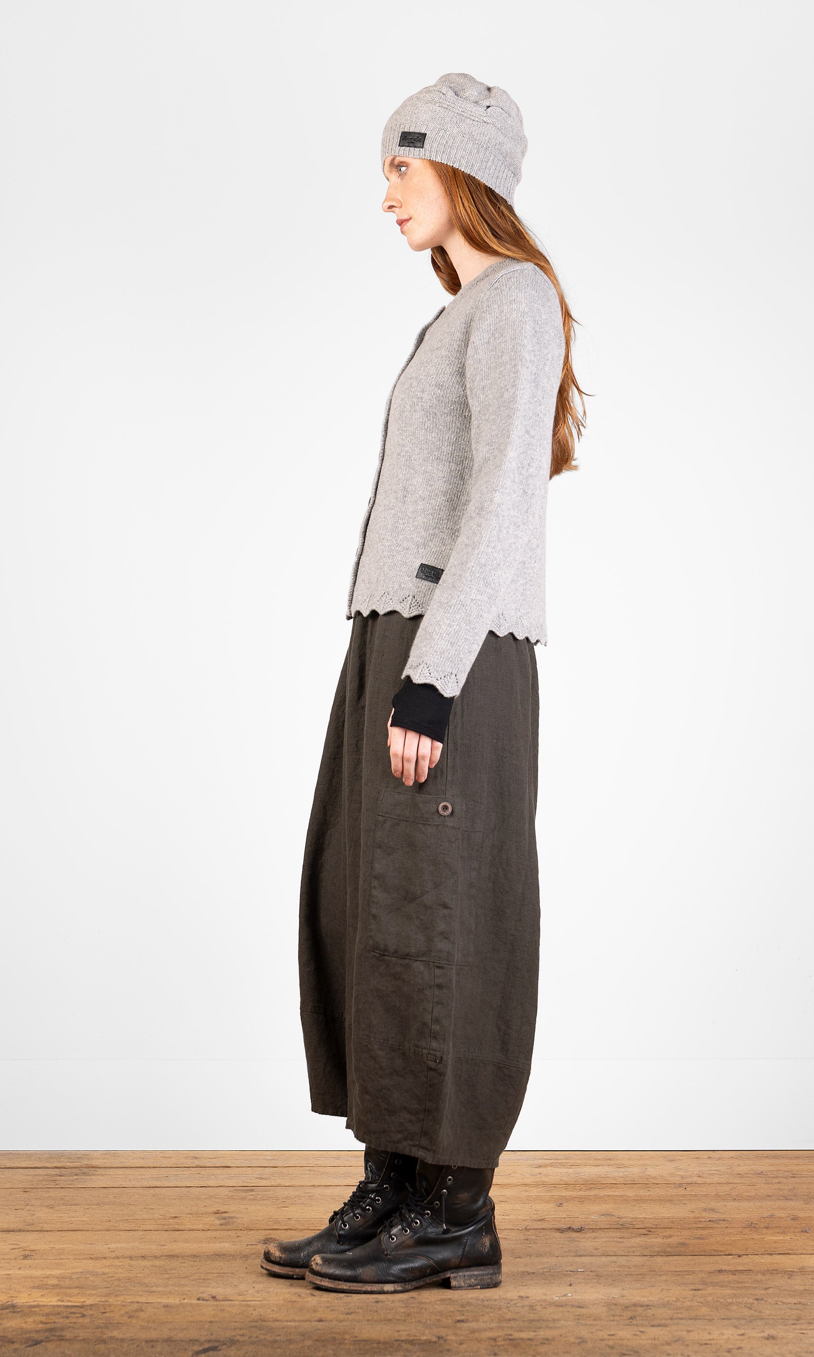 Wool cardigan with button fastening