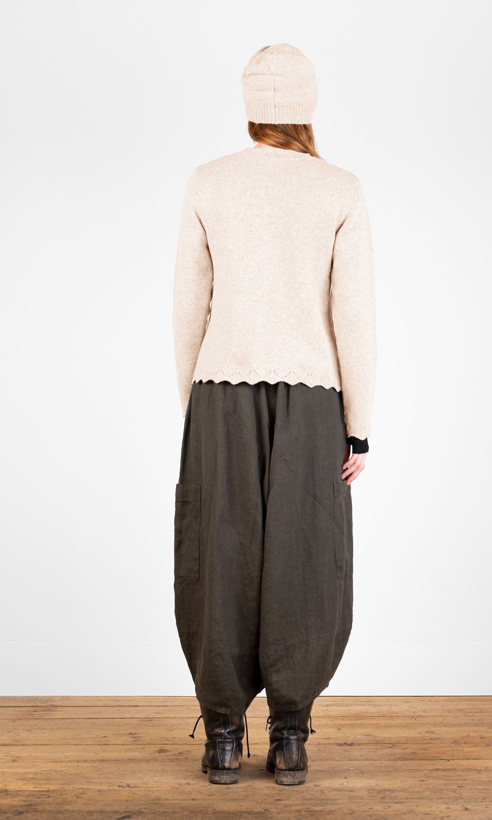 Wool cardigan with button fastening